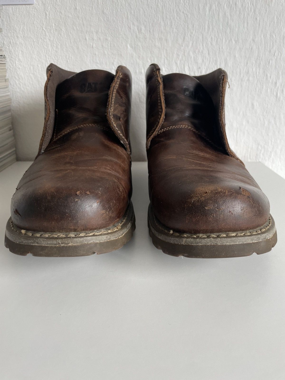 Caterpillar Caterpillar Distressed Leather Work Boots Patina size 46 Size US 12.5 / EU 45-46 - 6 Thumbnail