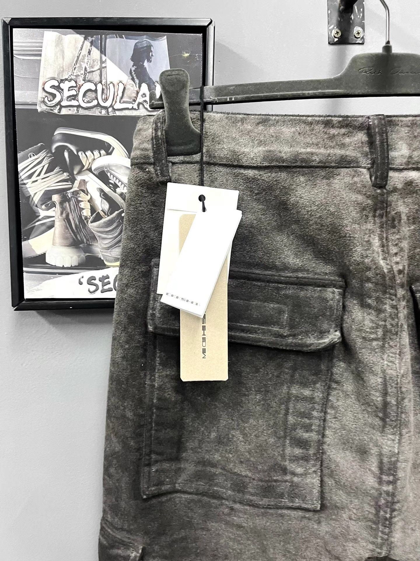 Rick Owens Rick Owens Dark Grey Washed Fleece Cargo Pants K34 Size US 31 - 5 Thumbnail