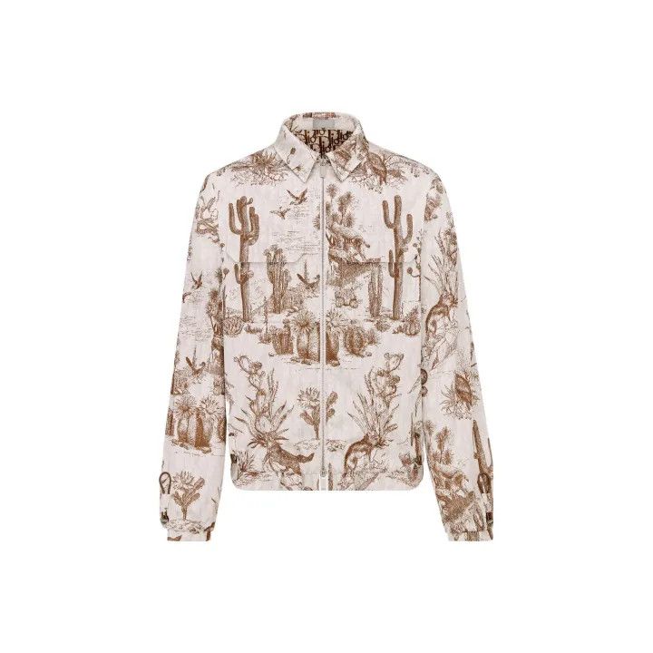 Dior Cactus Print Zip-Up Jacket for Men 0079