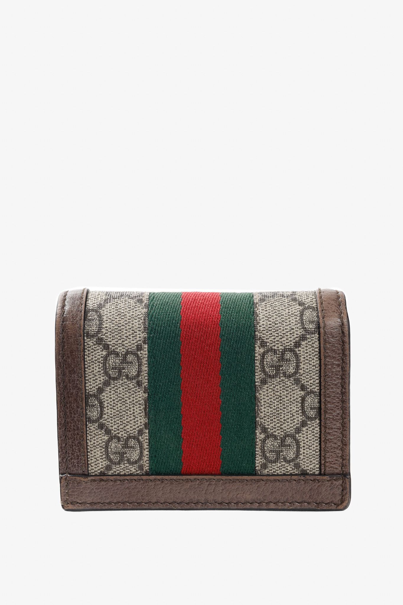 Gucci Gucci Beige & Ebony GG Supreme Ophidia Card Case Wallet Size ONE SIZE - 4 Thumbnail