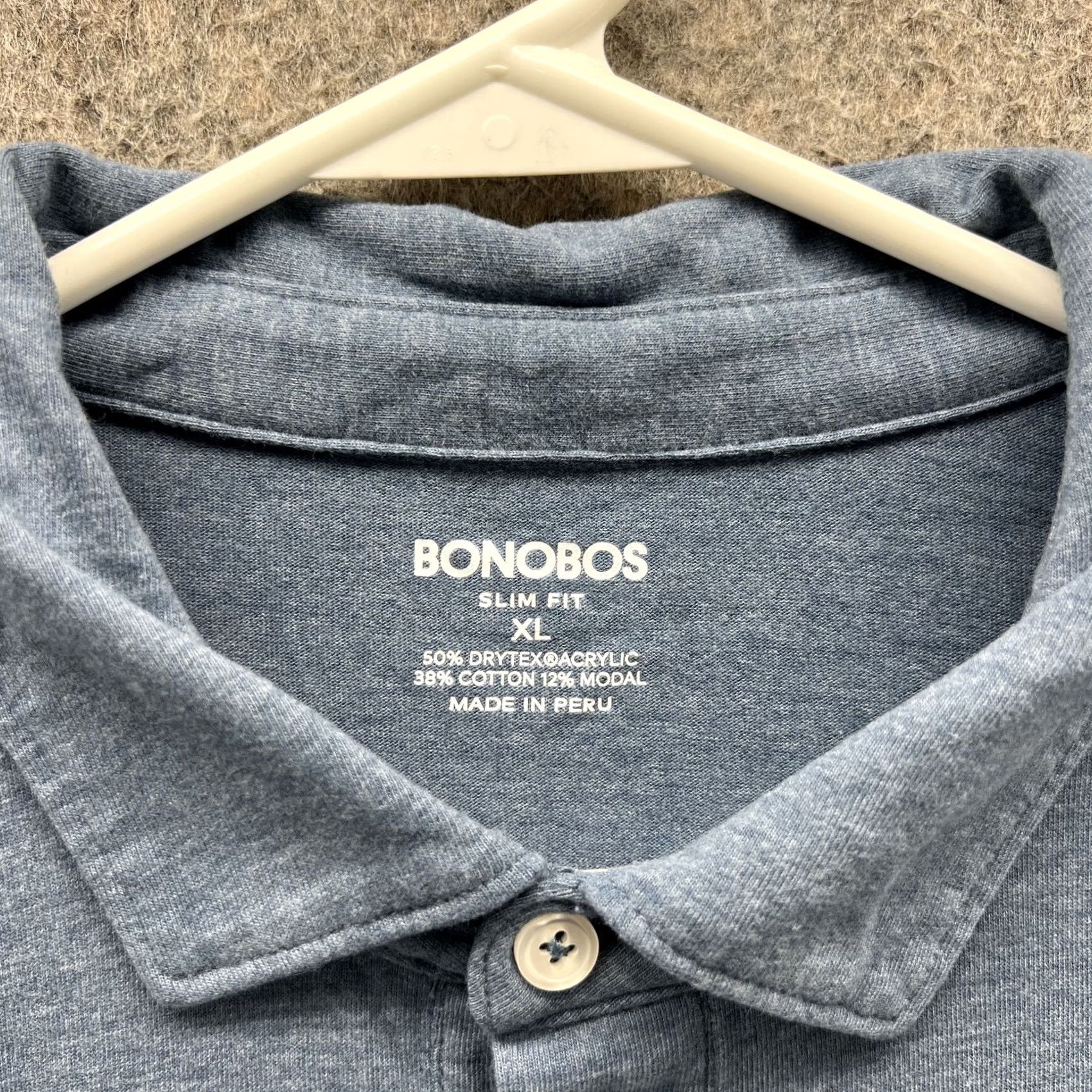 Bonobos Bonobos Polo Shirt Mens XL Blue Slim Fit DriTex Cotton Modal Performance Casual Shirt Size US XL / EU 56 / 4 - 7 Thumbnail
