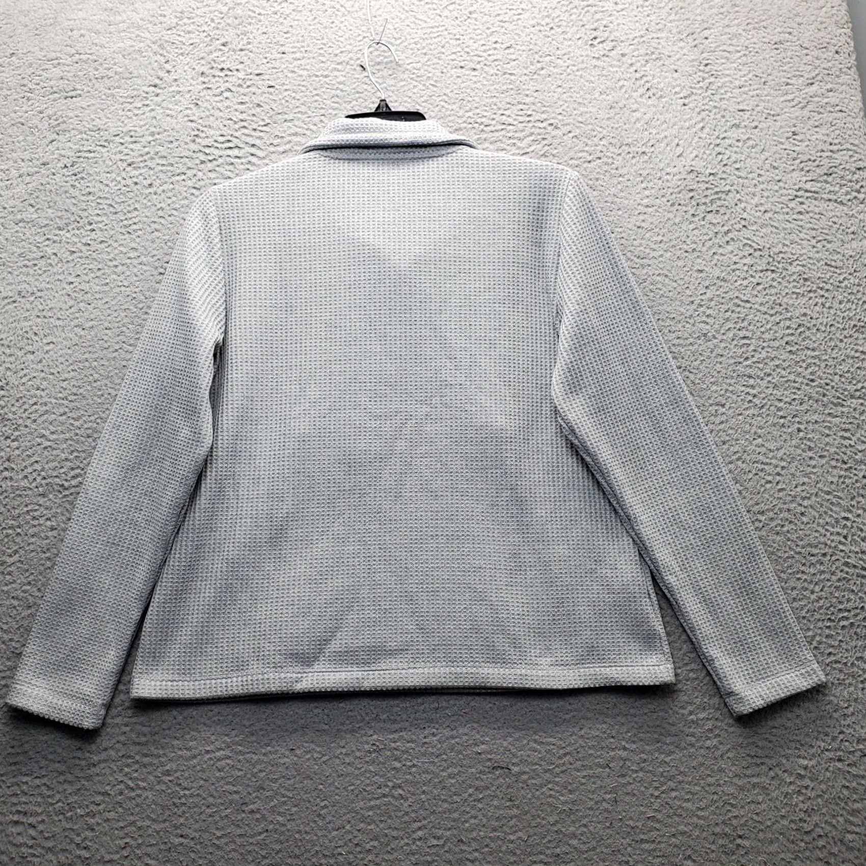 Vintage L.L. Bean Birchwood Brushed Waffle Anorak Sweater Womens L Gray Half Zip EUC Size L / US 10 / IT 46 - 2 Thumbnail