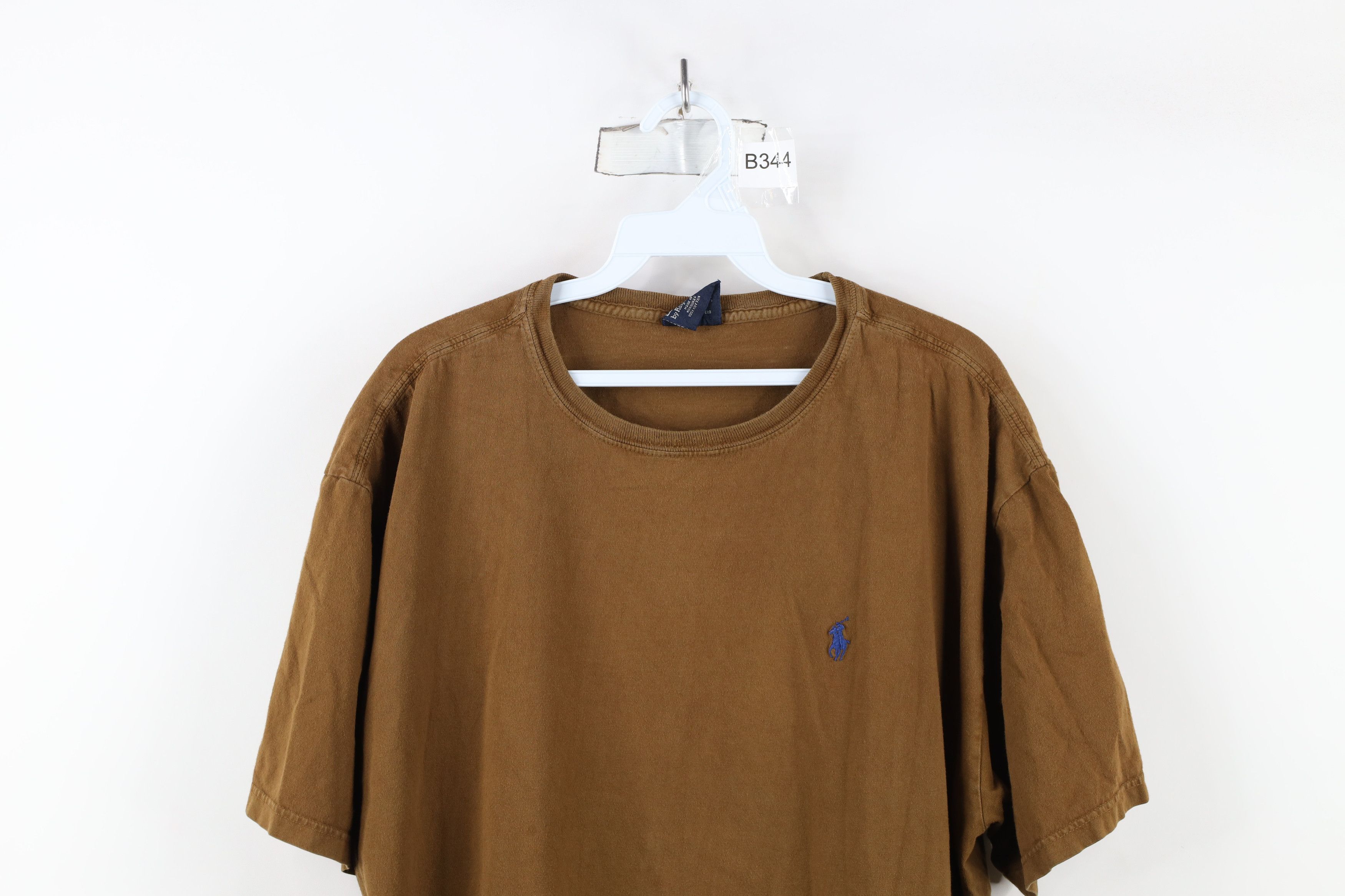 Ralph Lauren × Vintage Vintage 90s Ralph Lauren Short Sleeve T-Shirt Brown Cotton Size US XL / EU 56 / 4 - 2 Thumbnail