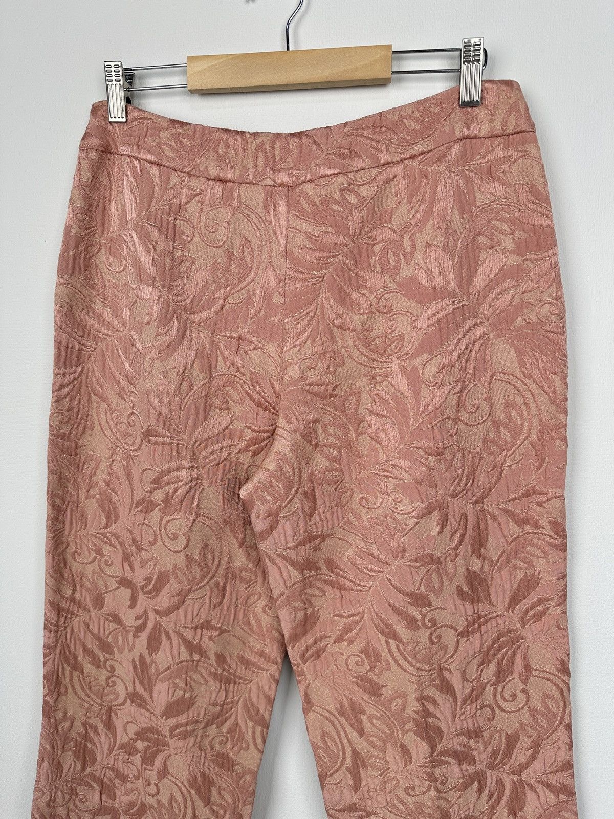 Blumarine BLUMARINE Wool Silk Floral Jacquard Pink Pants size 46 Size 32" / US 10 / IT 46 - 11 Thumbnail