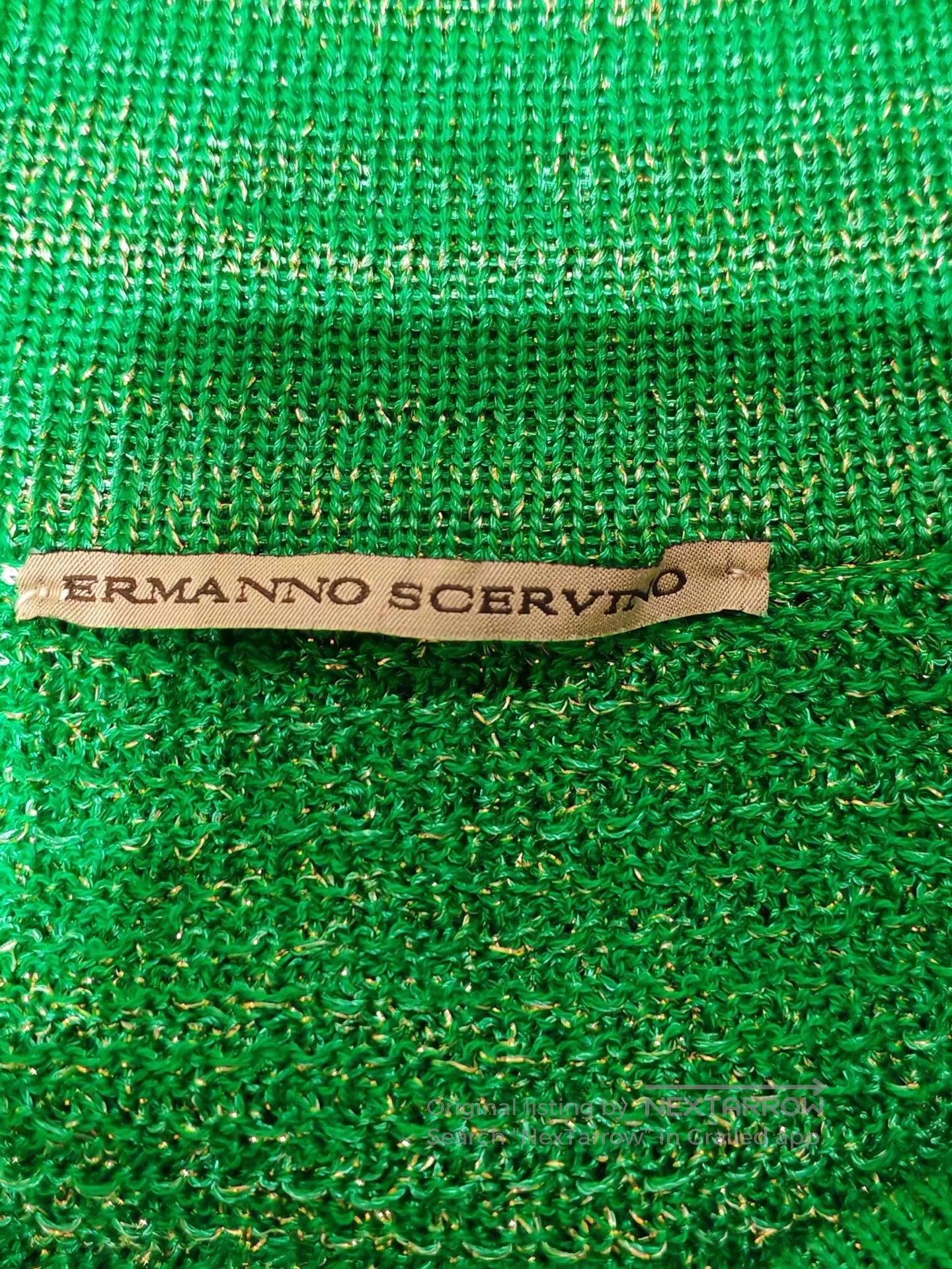 Ermanno Scervino Ermanno Scervino Green V-Neck Knit Top. Size S / US 4 / IT 40 - 5 Thumbnail