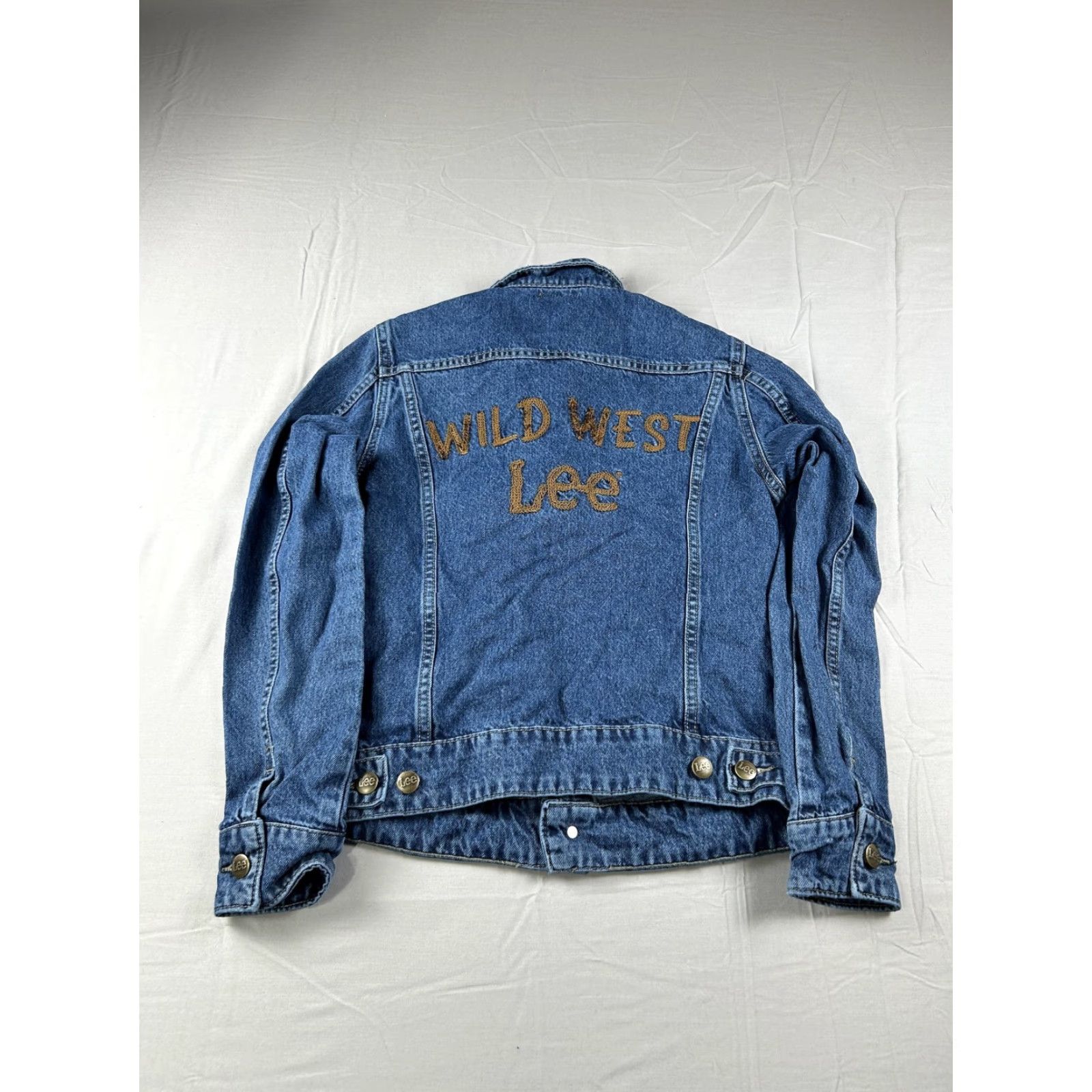 Lee Lee Denim Jacket Womens XS Blue Western Embroidered Trucker Jean Jacket Short Front Buttoned Crew Neck Collared Casual Vintage No Size 26" / US 2 / IT 38 - 2 Thumbnail