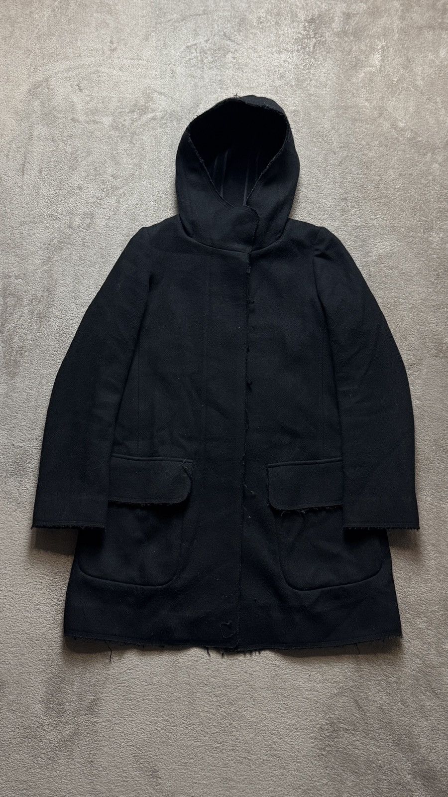 Jil Sander Uniglo +J Raw Edge Wool Coat Jacket cdg yohji yamamoto lgb Size M / US 6-8 / IT 42-44 - 2 Thumbnail