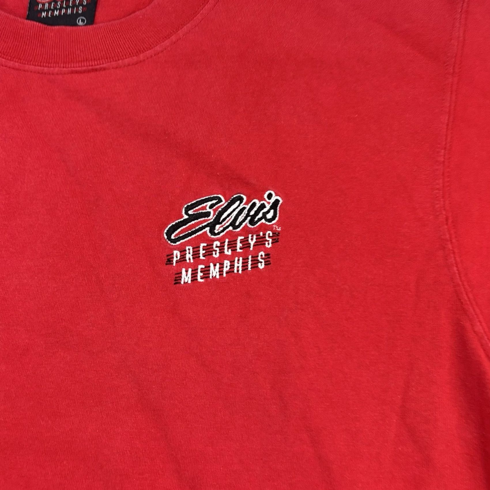 Vintage VINTAGE Elvis Presley Memphis TN T-shirt Mens L Red 1990s Beale Street USA Graceland Unisex Shirt Size US L / EU 52-54 / 3 - 2 Thumbnail