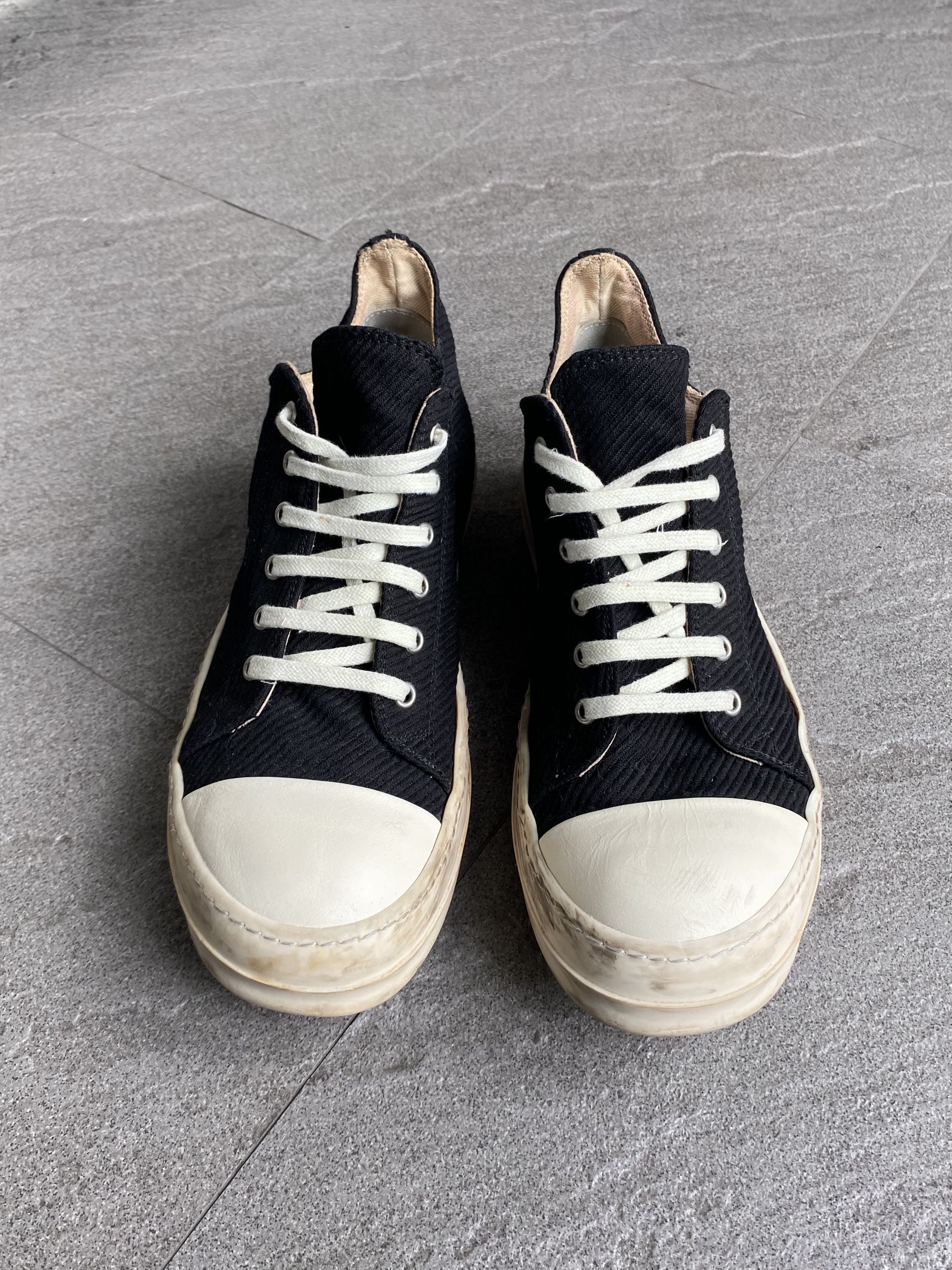 Rick Owens Drkshdw Rick Owens DRKSHDW Low Ramones Canvas Black Size US 9 / EU 42 - 5 Thumbnail