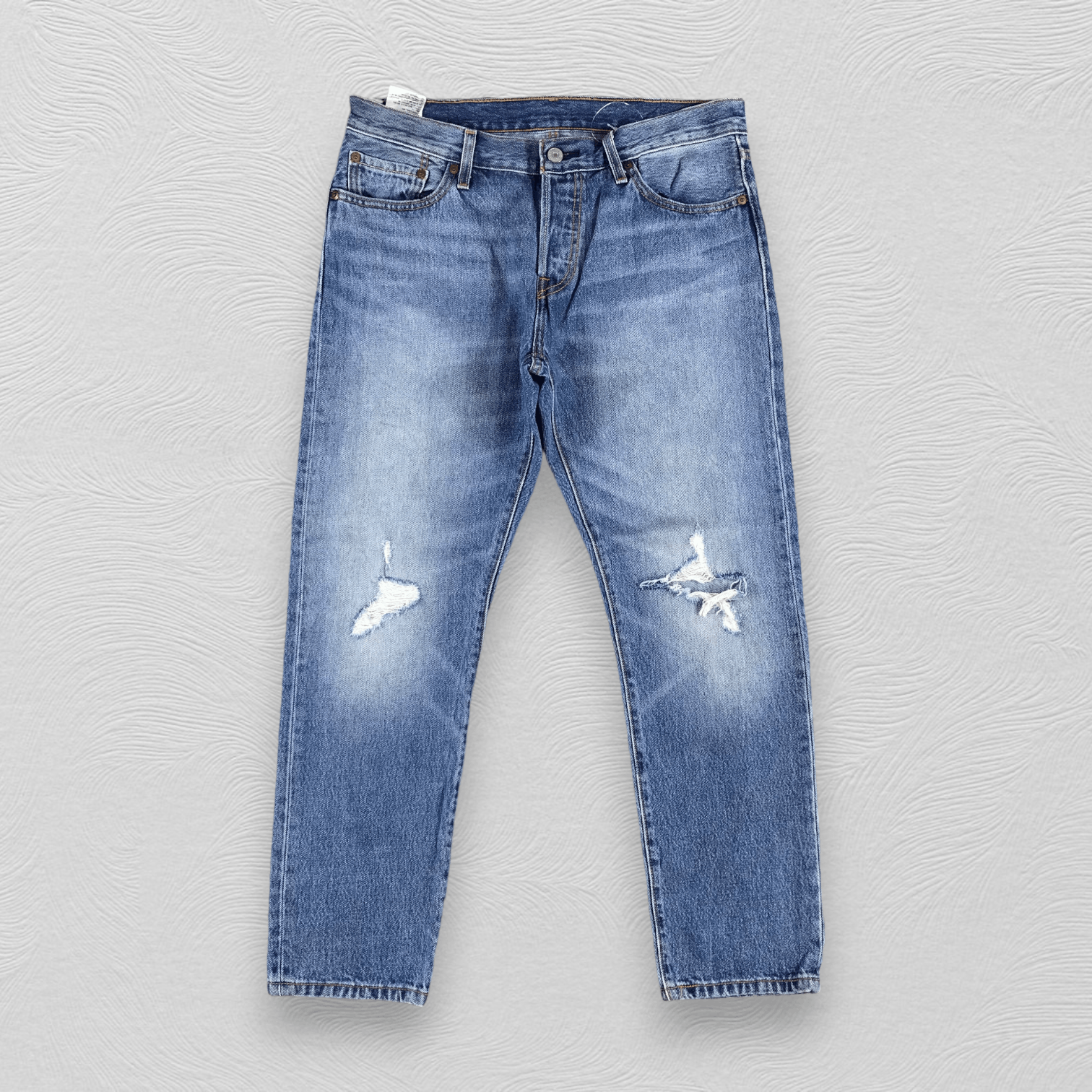 Levi's Levis 501 Jeans Distressed Denim KJ1012 Size US 28 / EU 44 - 1 Thumbnail