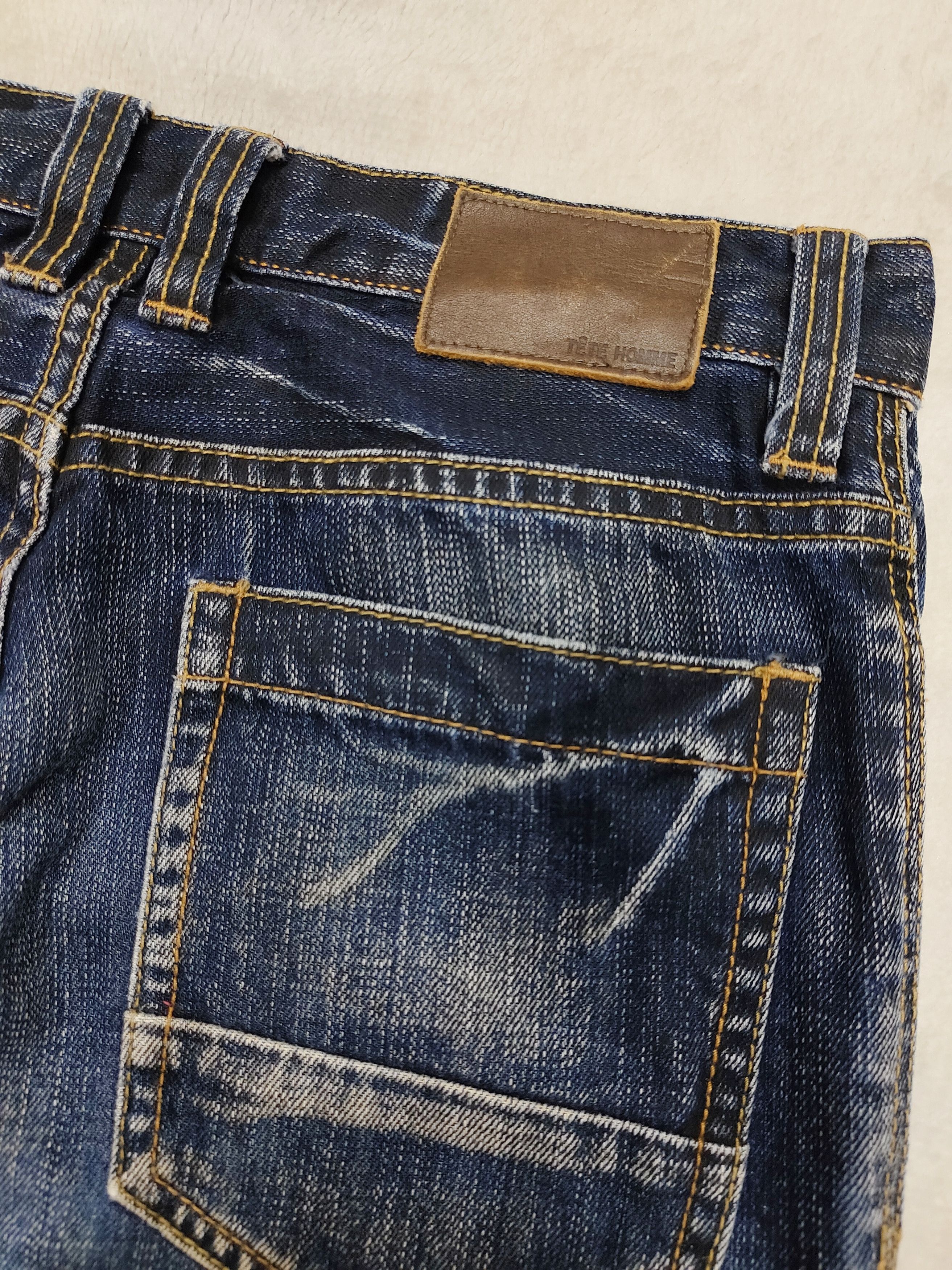 Tete Homme Tete Homme🇯🇵 Heavy Whisker Indigo Distressed Slim Jeans Size US 29 - 5 Thumbnail