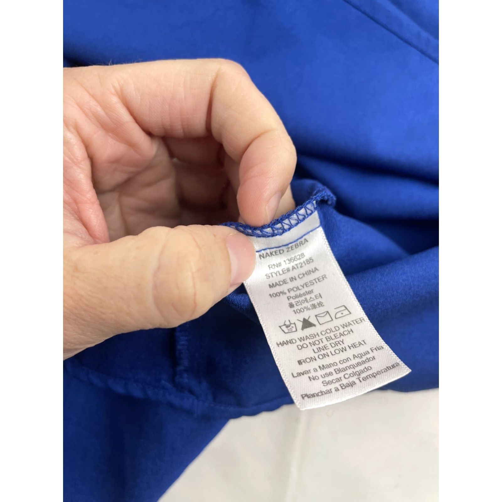 Vintage Naked Zebra Shirt Women's Large Blue Tank Top Semi Sheer Buttons Up Back Blouse Womens Size L / US 10 / IT 46 - 7 Thumbnail