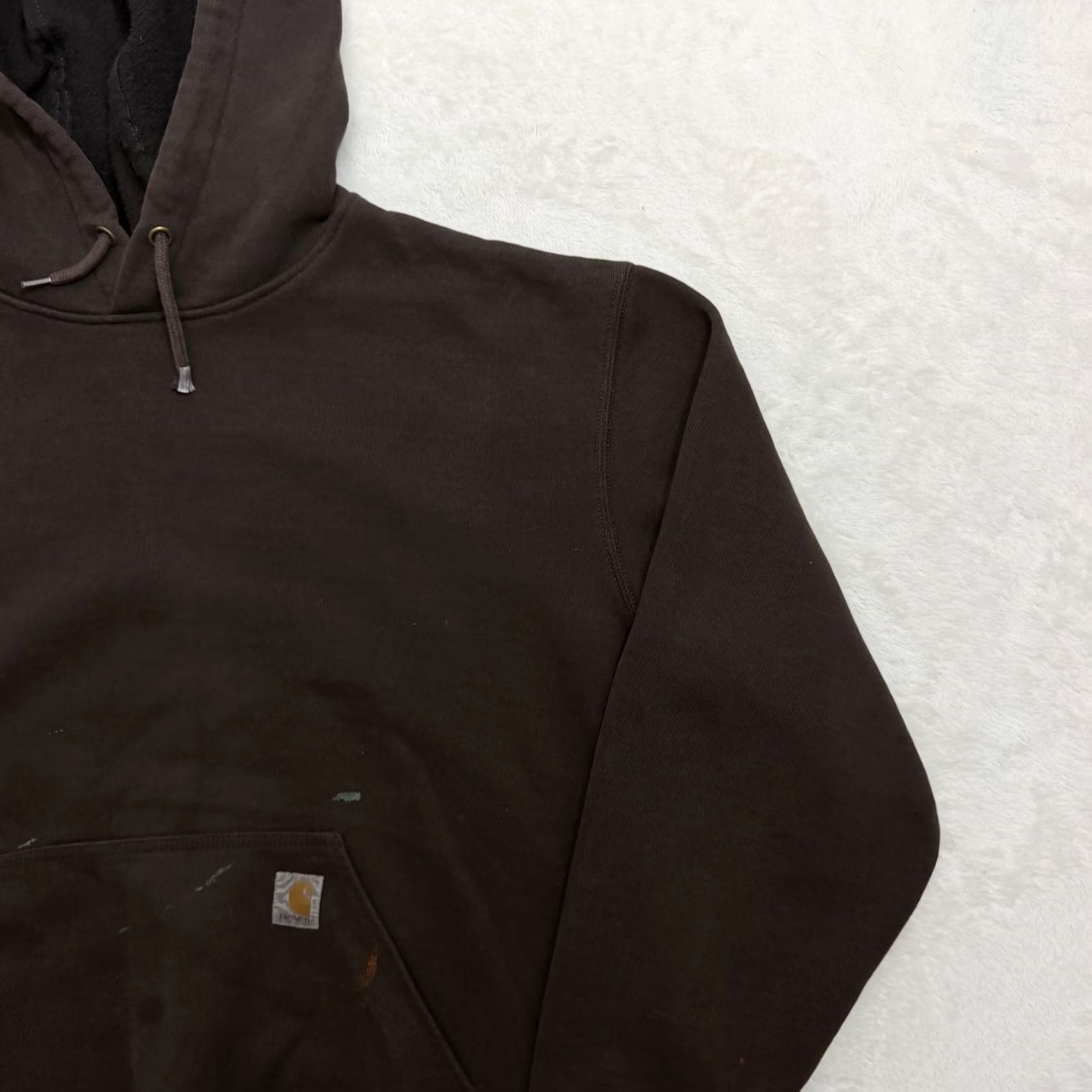 Carhartt Carhartt Hoodie Mens XL Brown Fleece Pullover Pullover Hooded Lined Pockets Logo Knit Crew Neck Winter Regular Fit Sweatshirt Shirt Size US XL / EU 56 / 4 - 3 Thumbnail