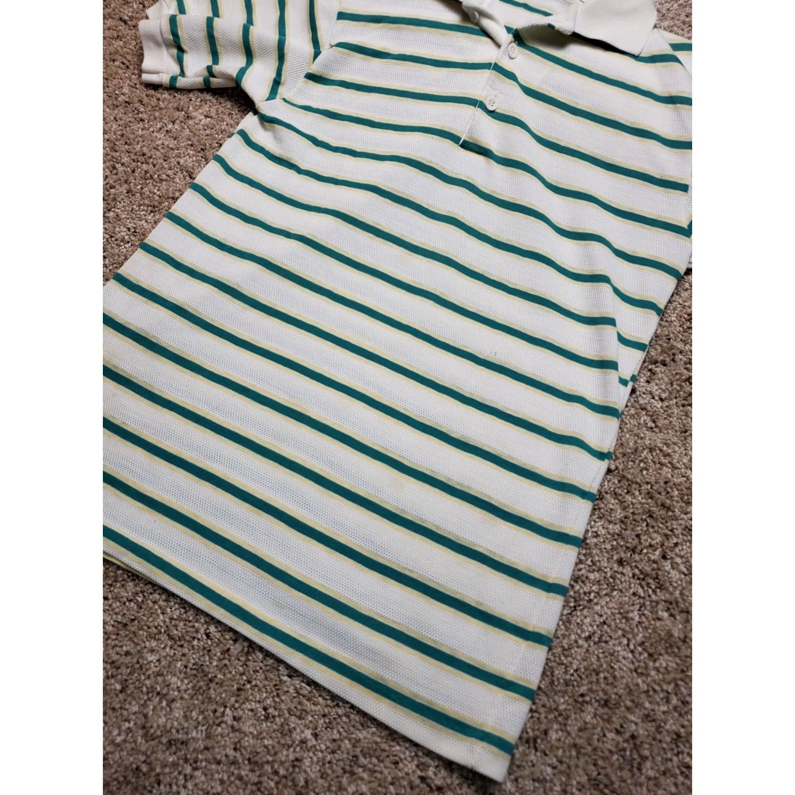 Vintage VINTAGE Campus Polo Shirt Mens White Striped Short Sleeve USA Made Medium Polo ShirtUSA Made Mens White Striped Short Sleeve Campus Polo Shirt Size US M / EU 48-50 / 2 - 2 Thumbnail