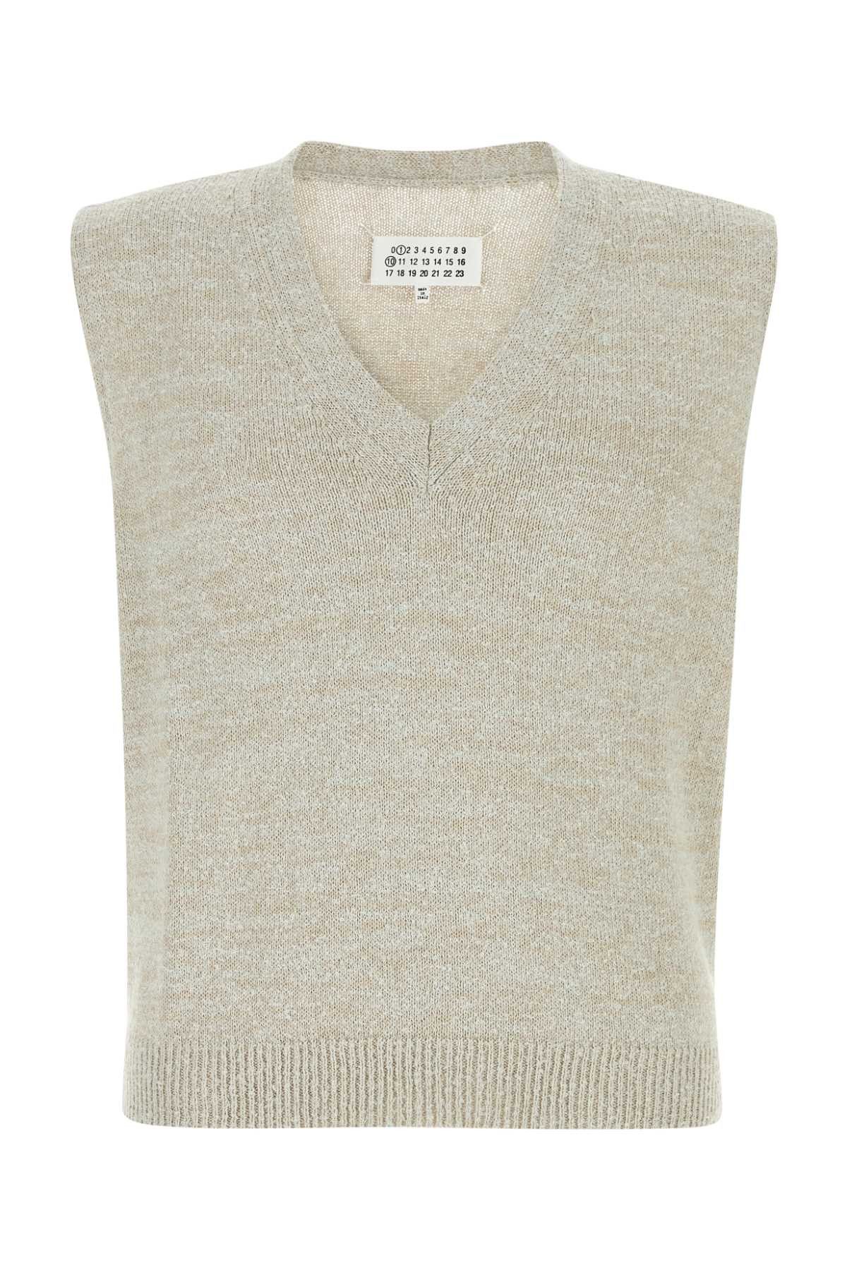 Maison Margiela Melange Grey Cotton Blend Vest Size US L / EU 52-54 / 3 - 1 Thumbnail