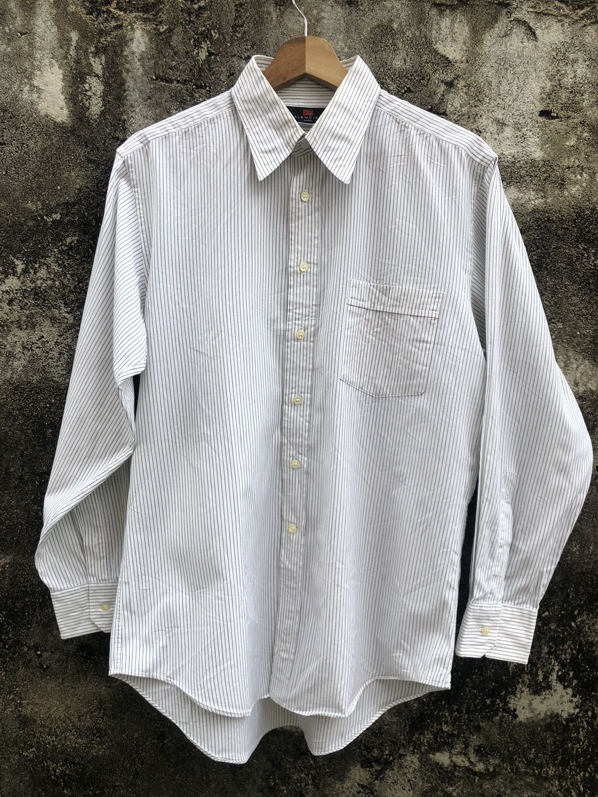 Balenciaga Vintage Balenciaga Stripe Button Shirts Size US M / EU 48-50 / 2 - 1 Thumbnail