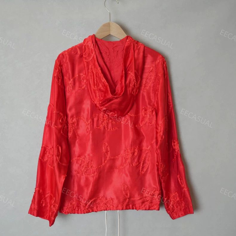 Comme des Garcons Comme Des Garcons Red Satin Ribbon Bow Hooded Jacket Size S / US 4 / IT 40 - 5 Thumbnail