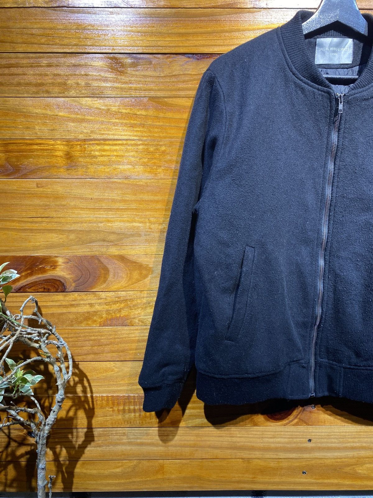 Ciaopanic Vintage Special Works & Styles Black Wool Bomber Jacket Size US L / EU 52-54 / 3 - 7 Thumbnail