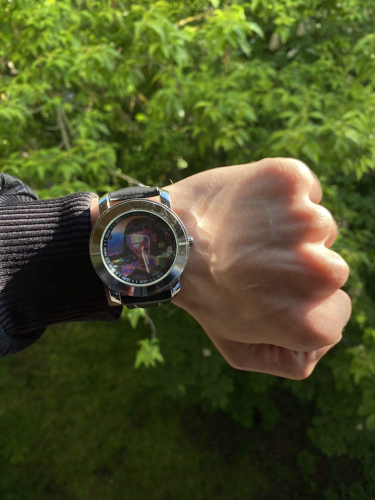 Japanese Brand × Jewelry × Vintage Art Watch Custom Portrait Dial Black Strap Size ONE SIZE - 1 Thumbnail