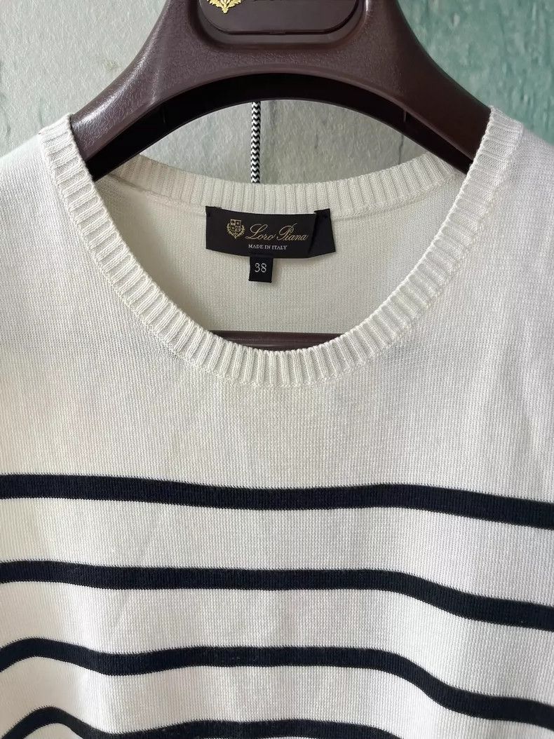 Loro Piana LORO PIANA Striped knitted vest, sleeveless top Size S / US 4 / IT 40 - 4 Thumbnail