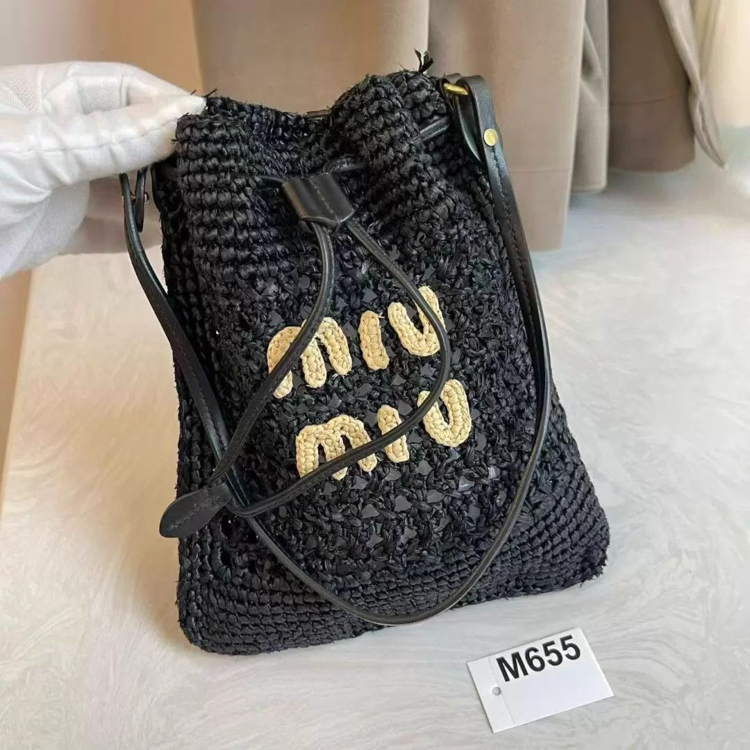 Miu Miu MIU MIU Mini Straw Black Bag Like New M655 Size ONE SIZE - 5 Thumbnail