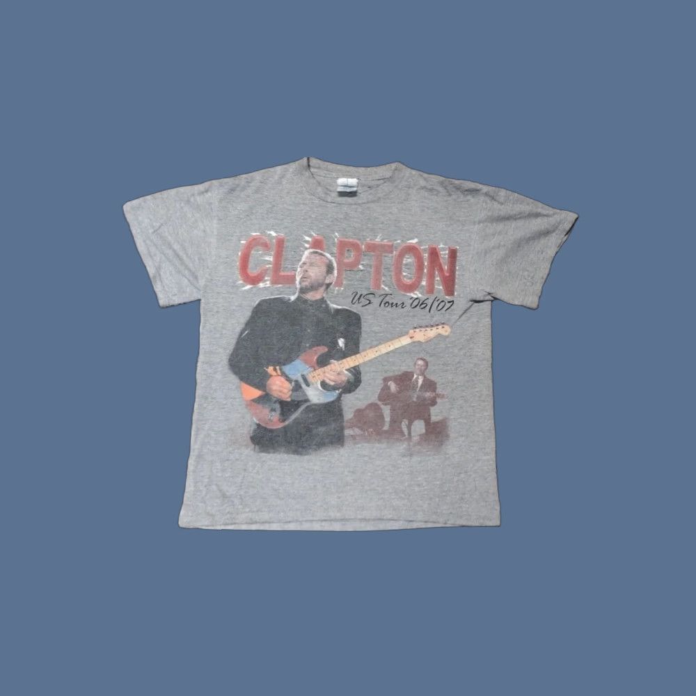 Etro Eric Clapton Band Tour Concert Shirt M Gray Cotton Short Sleeve Crew Neck Mens T-Shirt 2000s Hanes TAGLESS Rare Retro Size US M / EU 48-50 / 2 - 1 Thumbnail