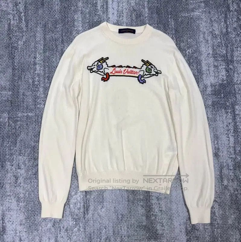 Louis Vuitton Louis Vuitton Women's White Knit Sweater . Size M / US 6-8 / IT 42-44 - 1 Thumbnail