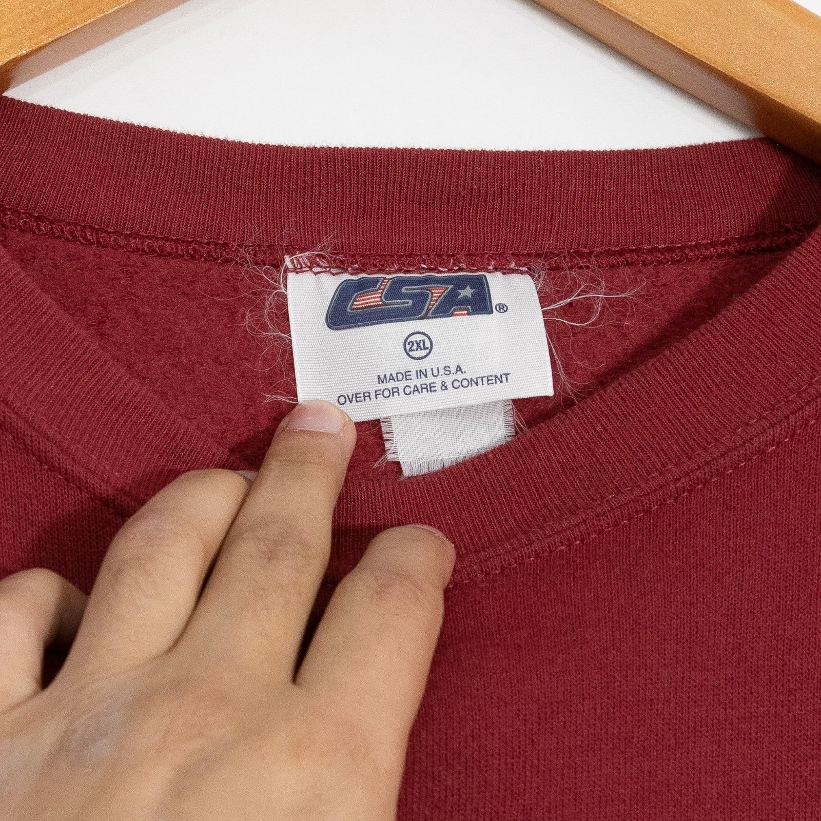 Vintage Vintage 90s Red Blank Sweatshirt Mens 2XL Crewneck USA Made Size US XXL / EU 58 / 5 - 3 Thumbnail
