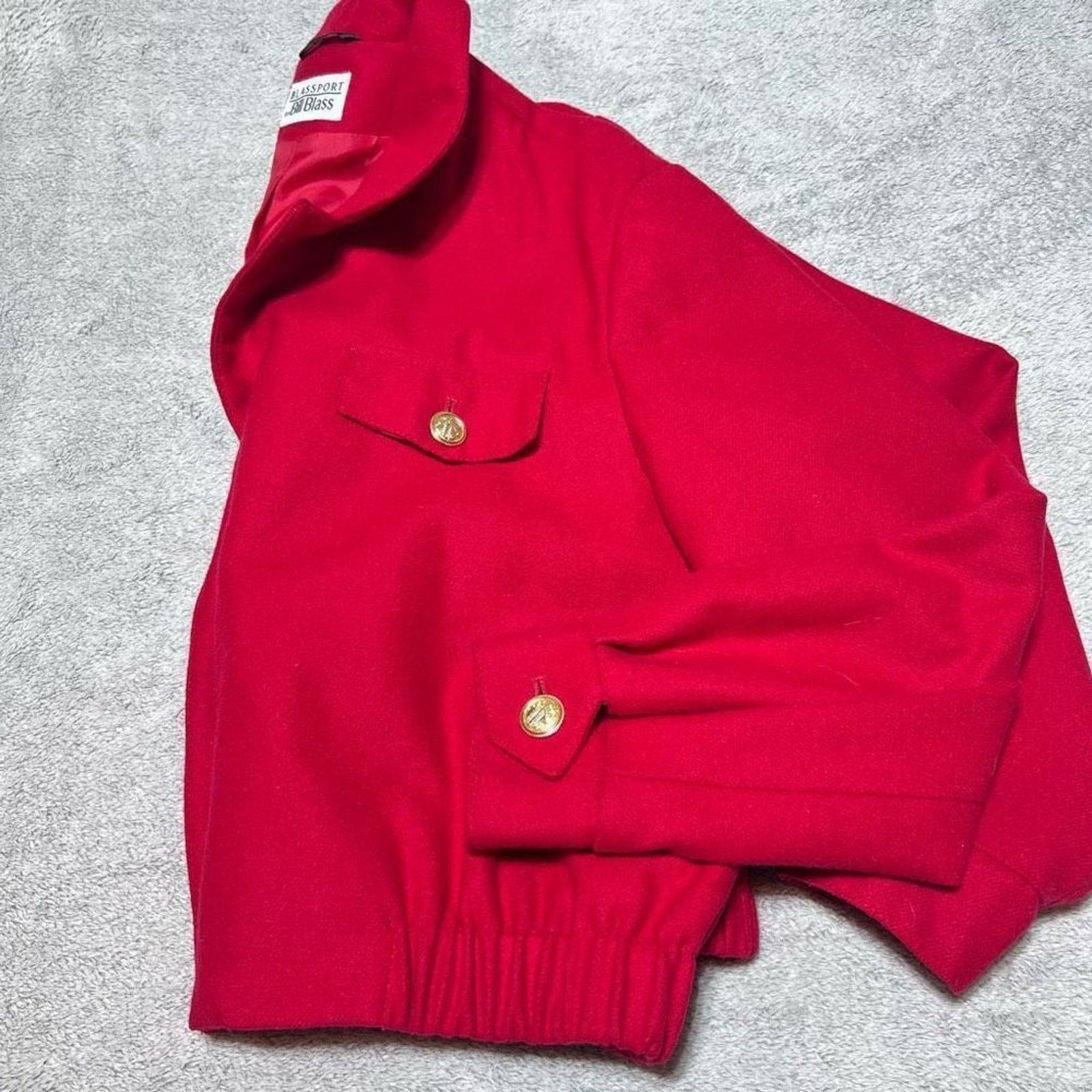 Bill Blass VTG bill blass Red Cropped Bomber Jacket Gold Buttons Size XL / US 12-14 / IT 48-50 - 13 Thumbnail