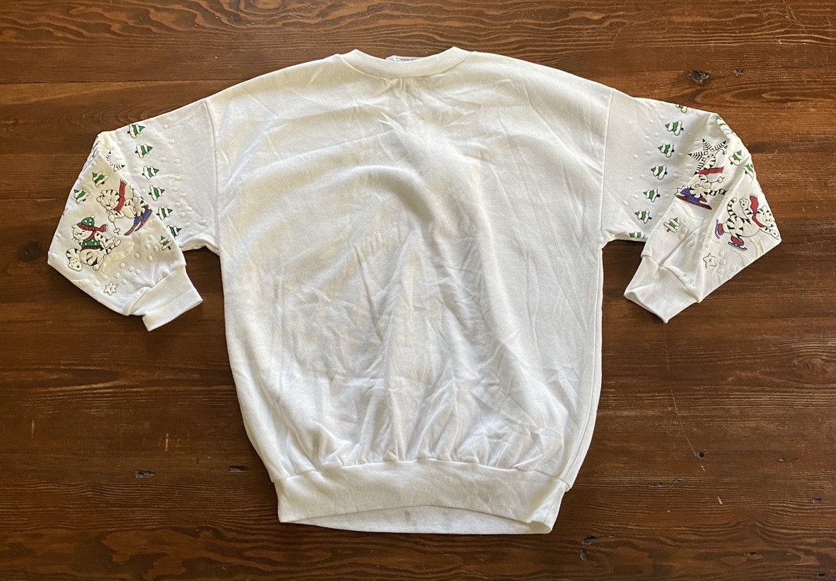 Vintage Vintage 80’s Cats Winter Ski Puffy Paint Crewneck Sweatshirt Size US M / EU 48-50 / 2 - 10 Thumbnail