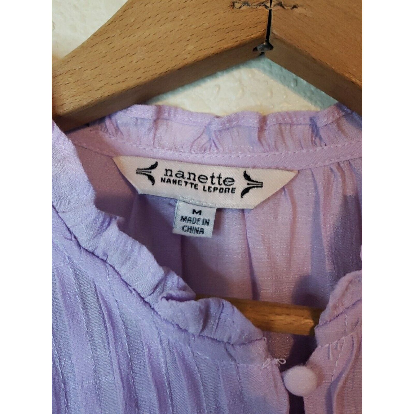 Nanette Lepore Nanette Light Purple High Neck Ruffle Sleeve Top medium Size M / US 6-8 / IT 42-44 - 5 Thumbnail