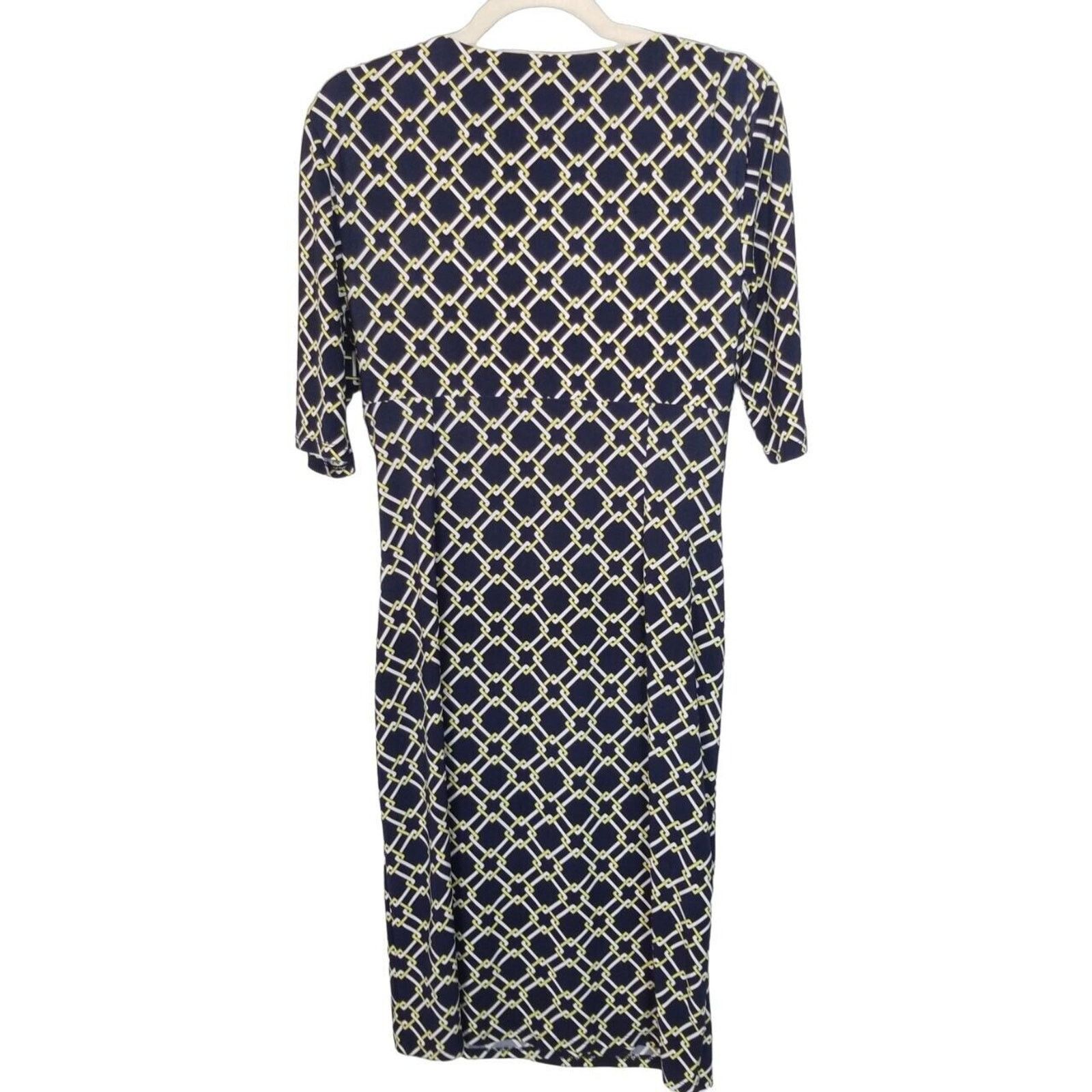 Lauren Ralph Lauren Lauren Ralph Lauren Womens Geometric Ruched Sheath Dress 10 Size L / US 10 / IT 46 - 8 Thumbnail