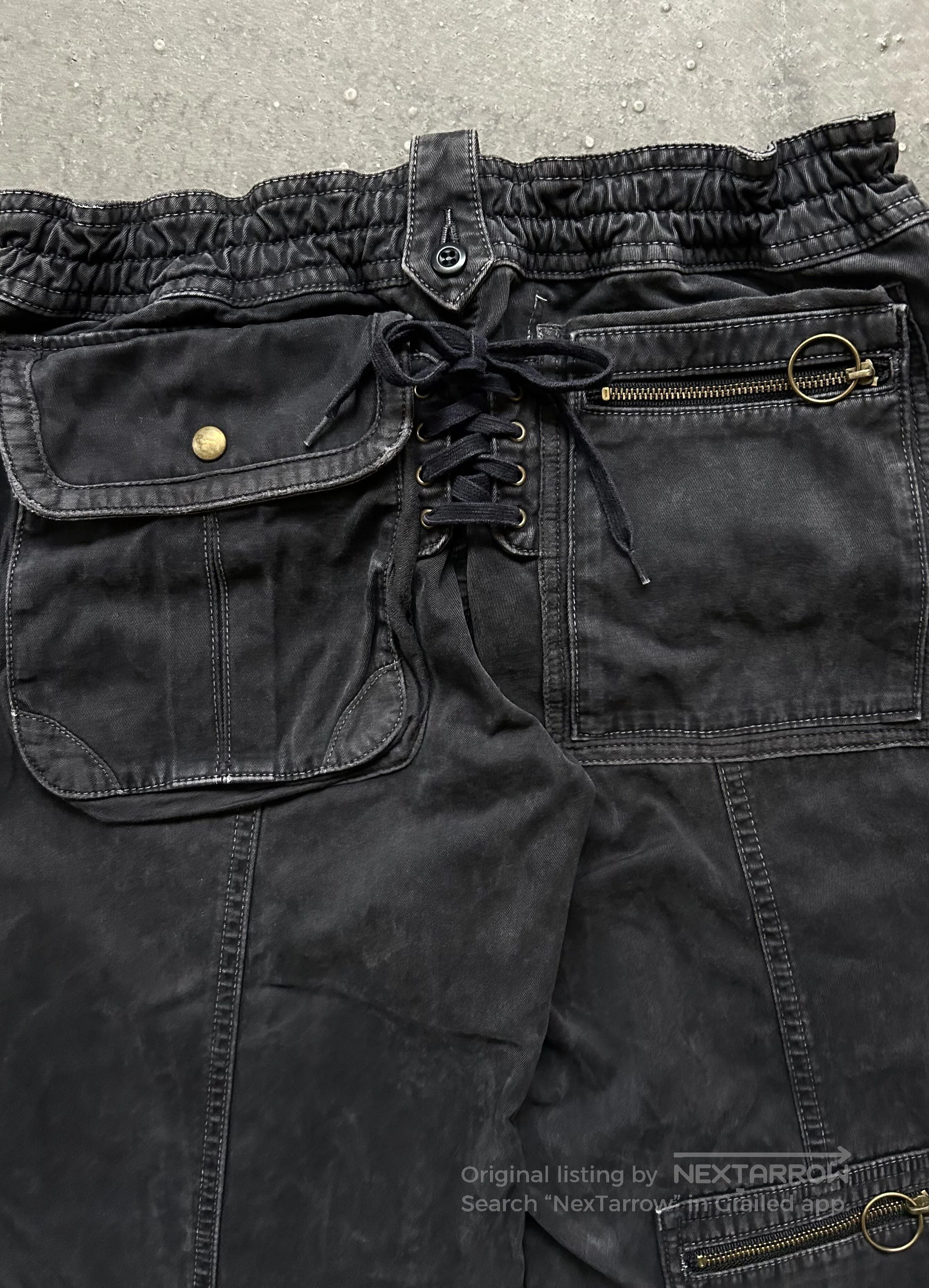 Share Spirit Homme high-waisted cargo denim pants. Size US 28 / EU 44 - 7 Thumbnail