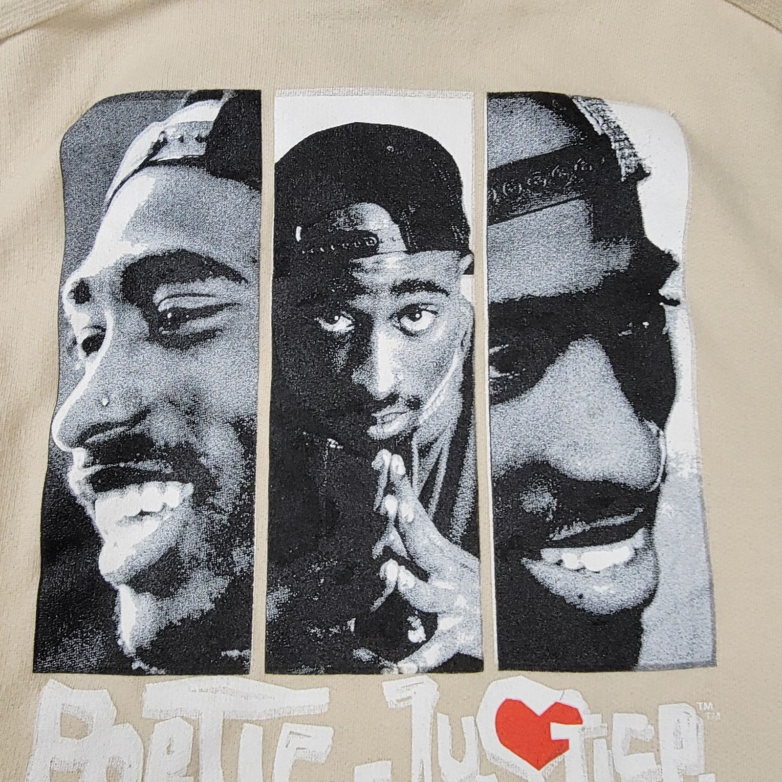 Columbia Tupac Poetic Justice Hoodie Cream Mens Sz L (587) Size US L / EU 52-54 / 3 - 4 Thumbnail