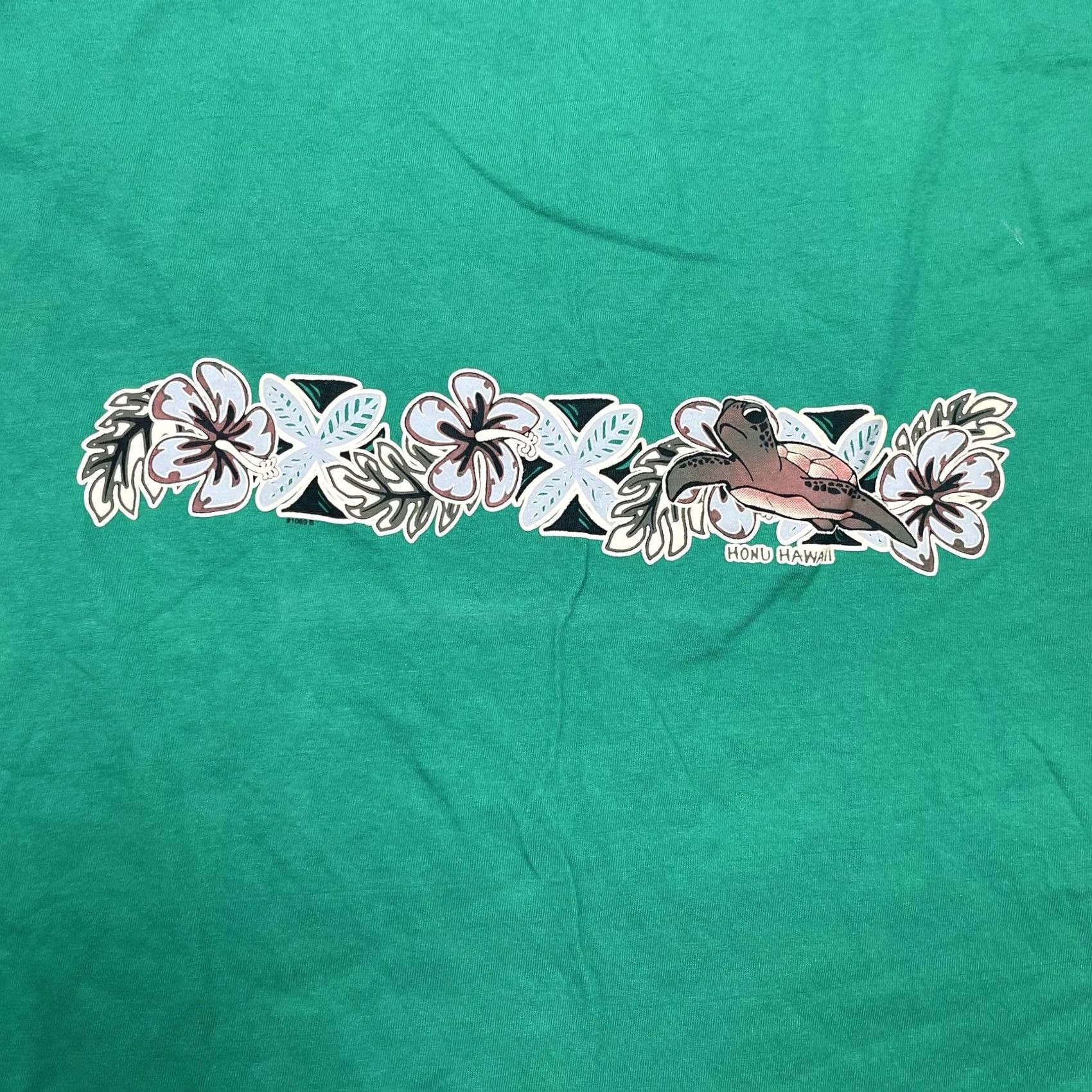 Hanes Hanes Beefy-T Shirt Mens Large Green Hawaiian Honu Sea Turtle Tee T-Shirt Size US L / EU 52-54 / 3 - 2 Thumbnail