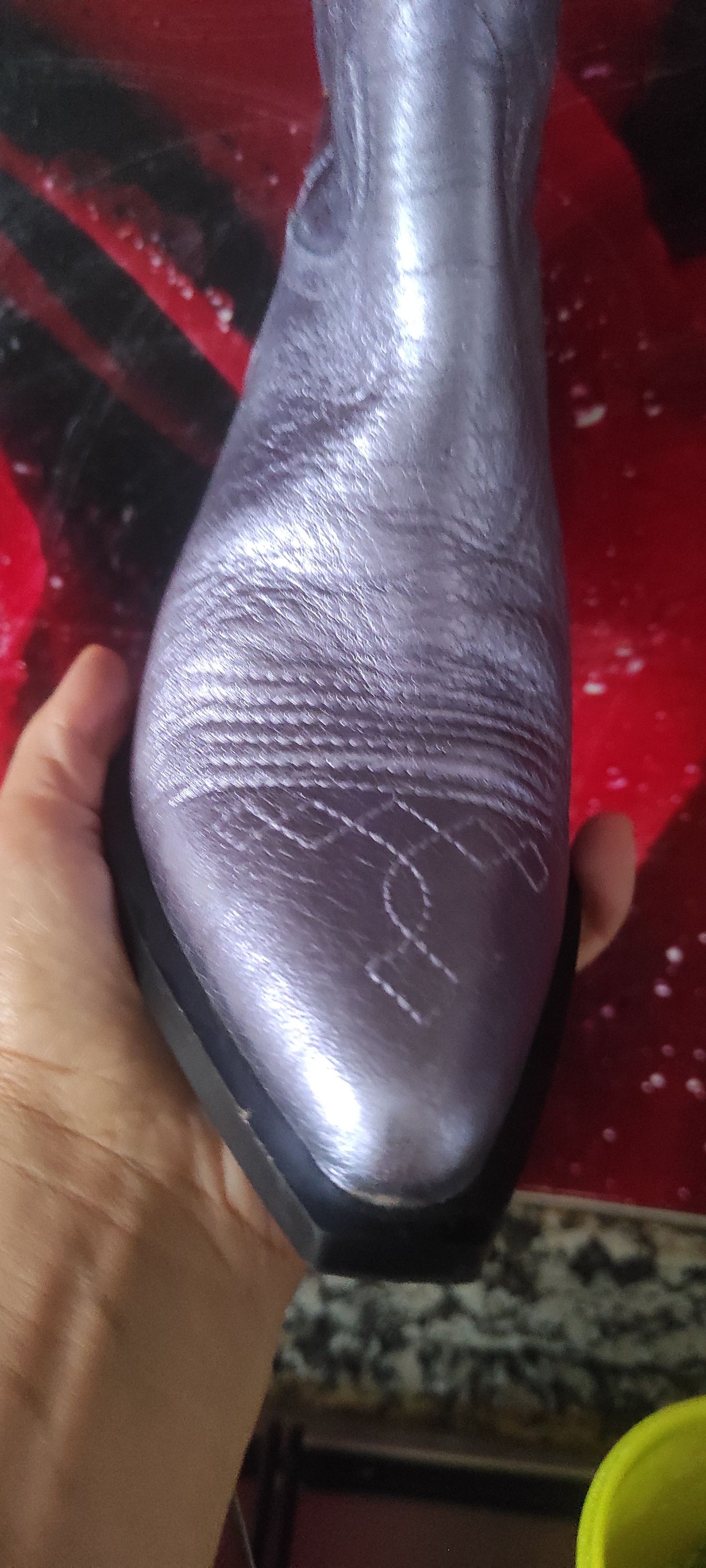 Leather VIENTY Given Galaxy Selenite Metal Cowboy Boots Made Spain Size US 8 / IT 38 - 10 Thumbnail
