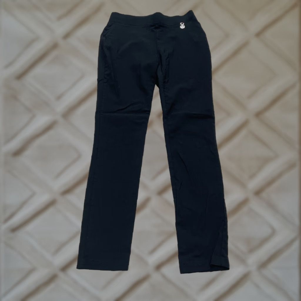 Tommy Hilfiger Tommy Hilfiger Pants Womens 4 Black Solid Stretch Logo Chain Slacks 26x27.5 Size 26" / US 2 / IT 38 - 1 Thumbnail
