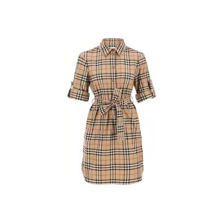 Burberry Burberry Classic Check Waist Tie Dress 0079 Size M / US 6-8 / IT 42-44 - 1 Thumbnail