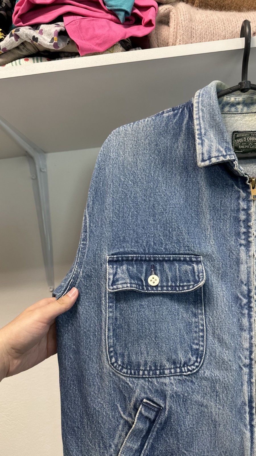 Polo Ralph Lauren 80'S POLO RALPH LAUREN distressed Zip-up Denim Jacket Size US M / EU 48-50 / 2 - 5 Thumbnail