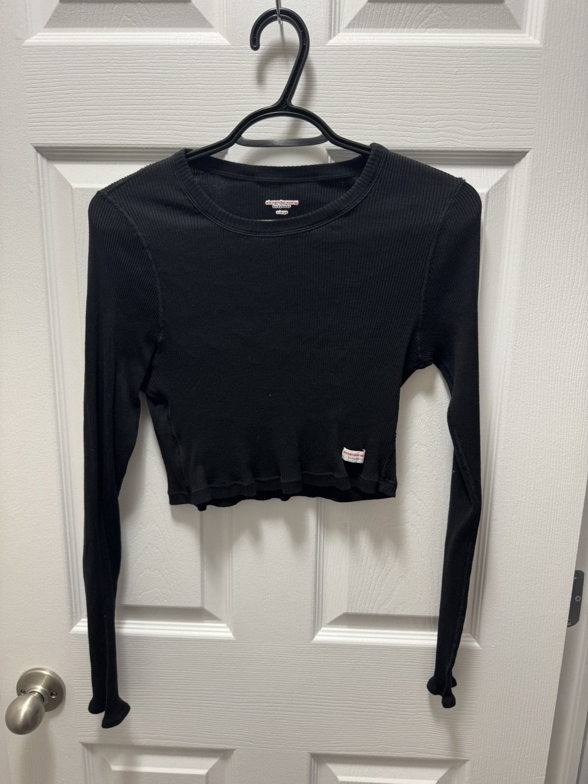 Alexander Wang Alexander Wang Black Cropped Long Sleeve Undershirt Size US S / EU 44-46 / 1 - 1 Thumbnail