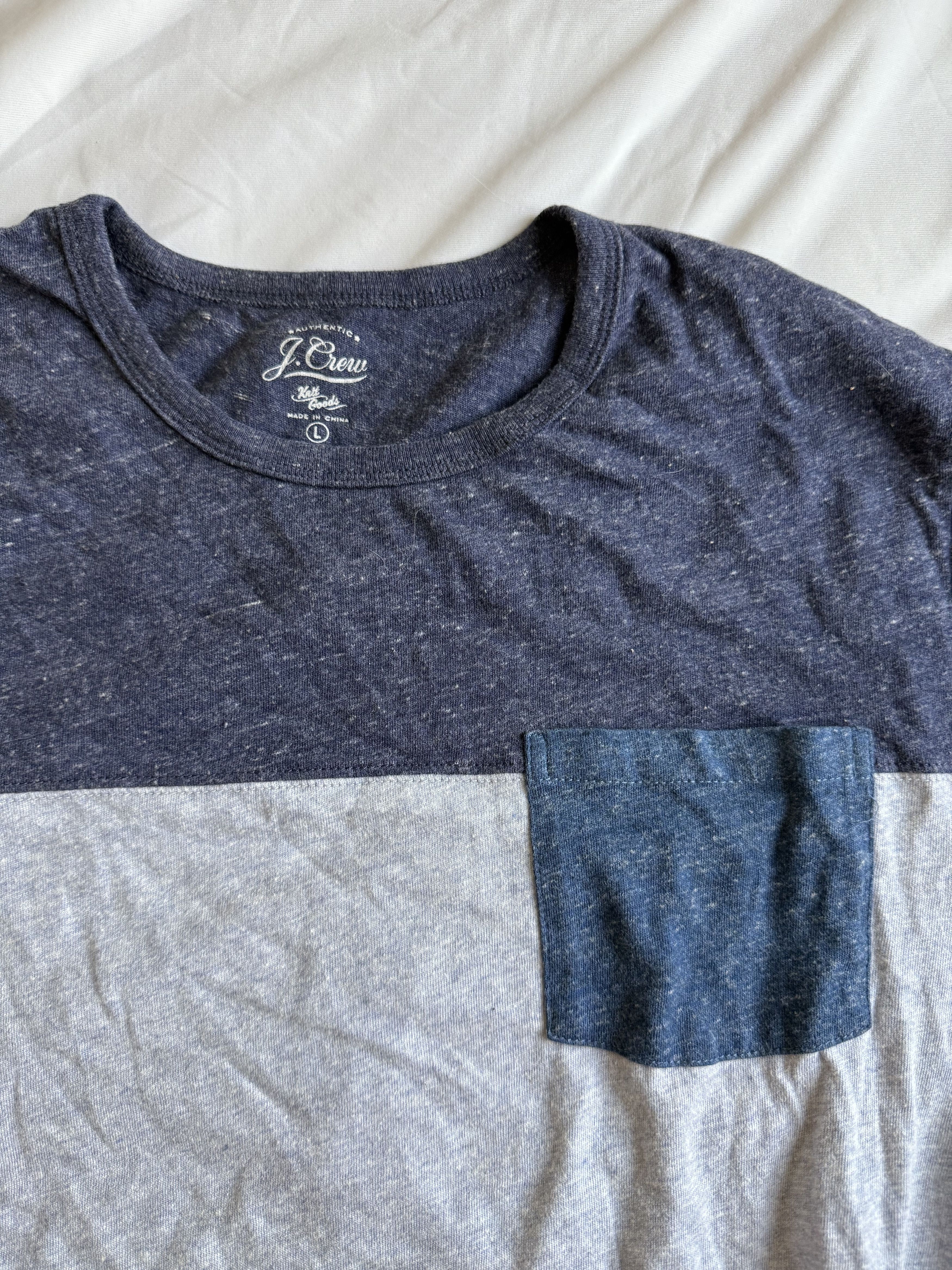 J.Crew J. Crew heathered color block pocket Tee large slim fit $48 Size US L / EU 52-54 / 3 - 1 Thumbnail