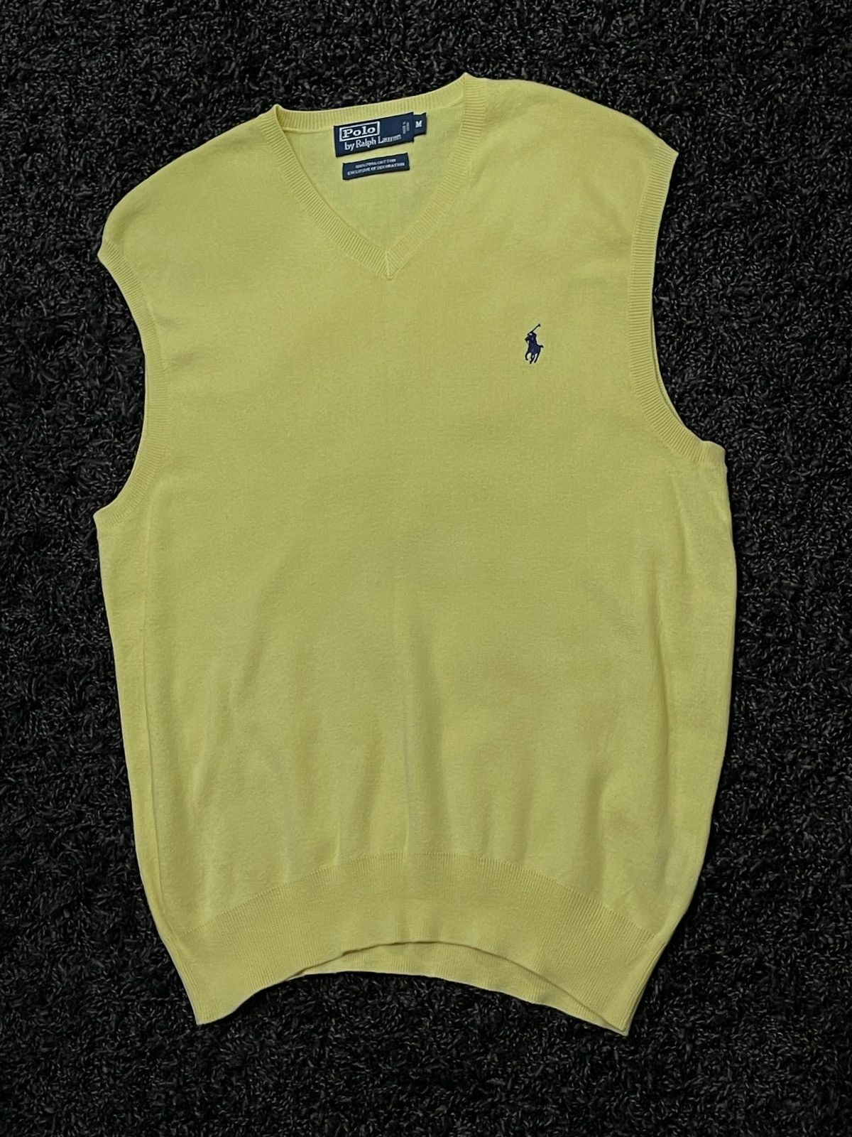 Vintage Vintage Polo Ralph Lauren Yellow Fleece Knit Vest Y2K Size US M / EU 48-50 / 2 - 3 Thumbnail