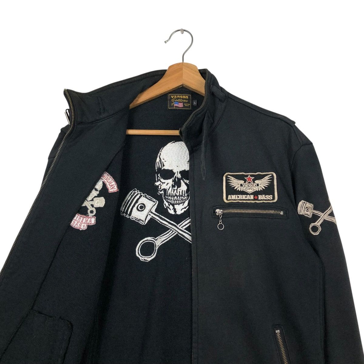Vanson Leathers 🔥MEGA RARE VANSON LEATHER SKELETON BONES BIKER JACKET Size US L / EU 52-54 / 3 - 14 Thumbnail