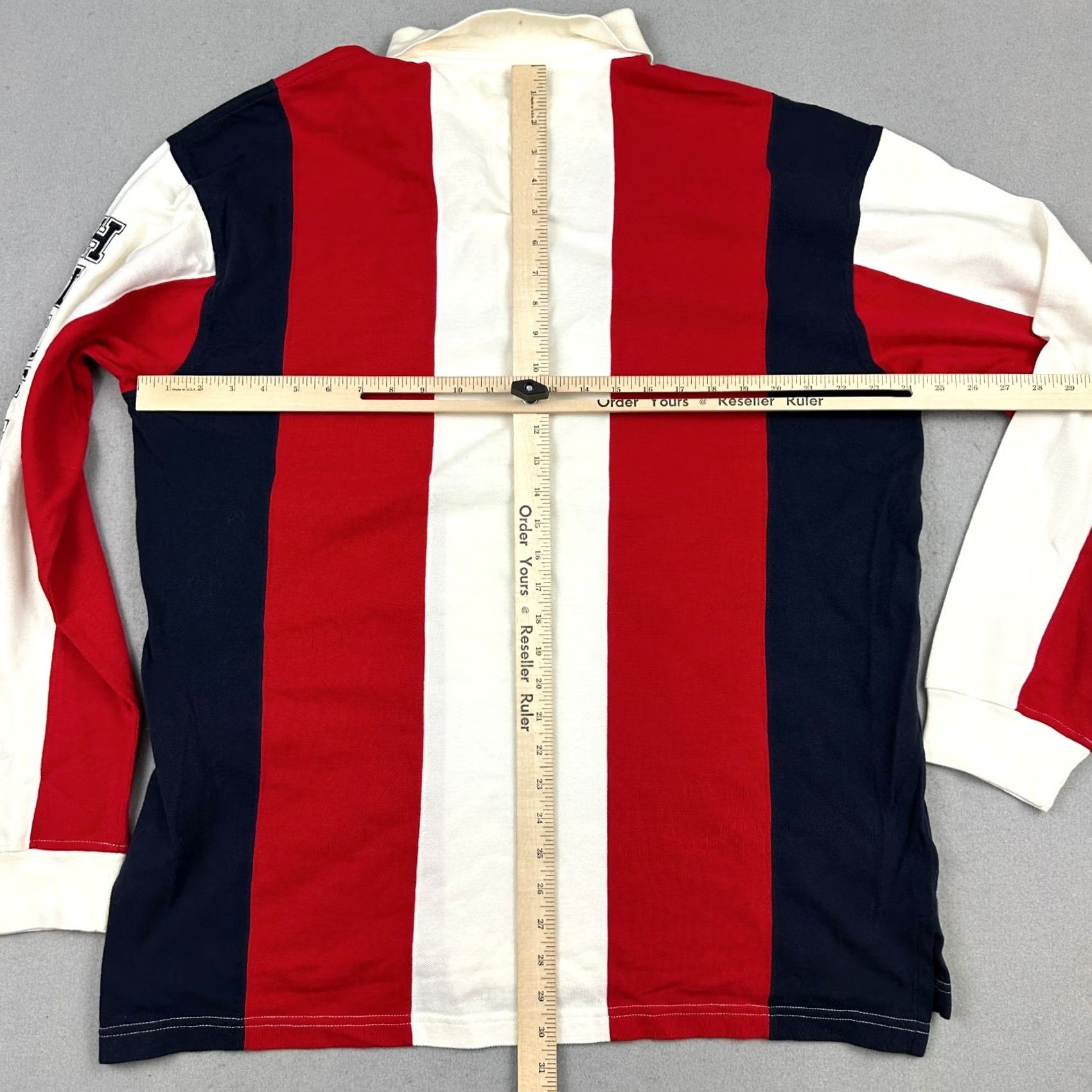 Tommy Hilfiger VINTAGE Tommy Hilfiger Shirt Men XL Red Rugby Polo Spell Out Y2K 2001 Striped Logo Size US XL / EU 56 / 4 - 6 Thumbnail