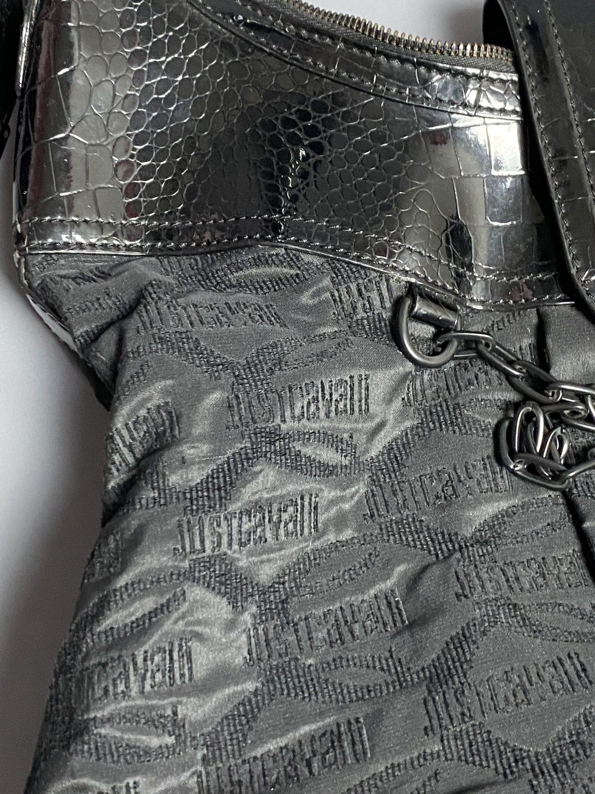 Just Cavalli Just Cavalli Shoulder Bag Black Monogram Leather trim Detail Size ONE SIZE - 4 Thumbnail