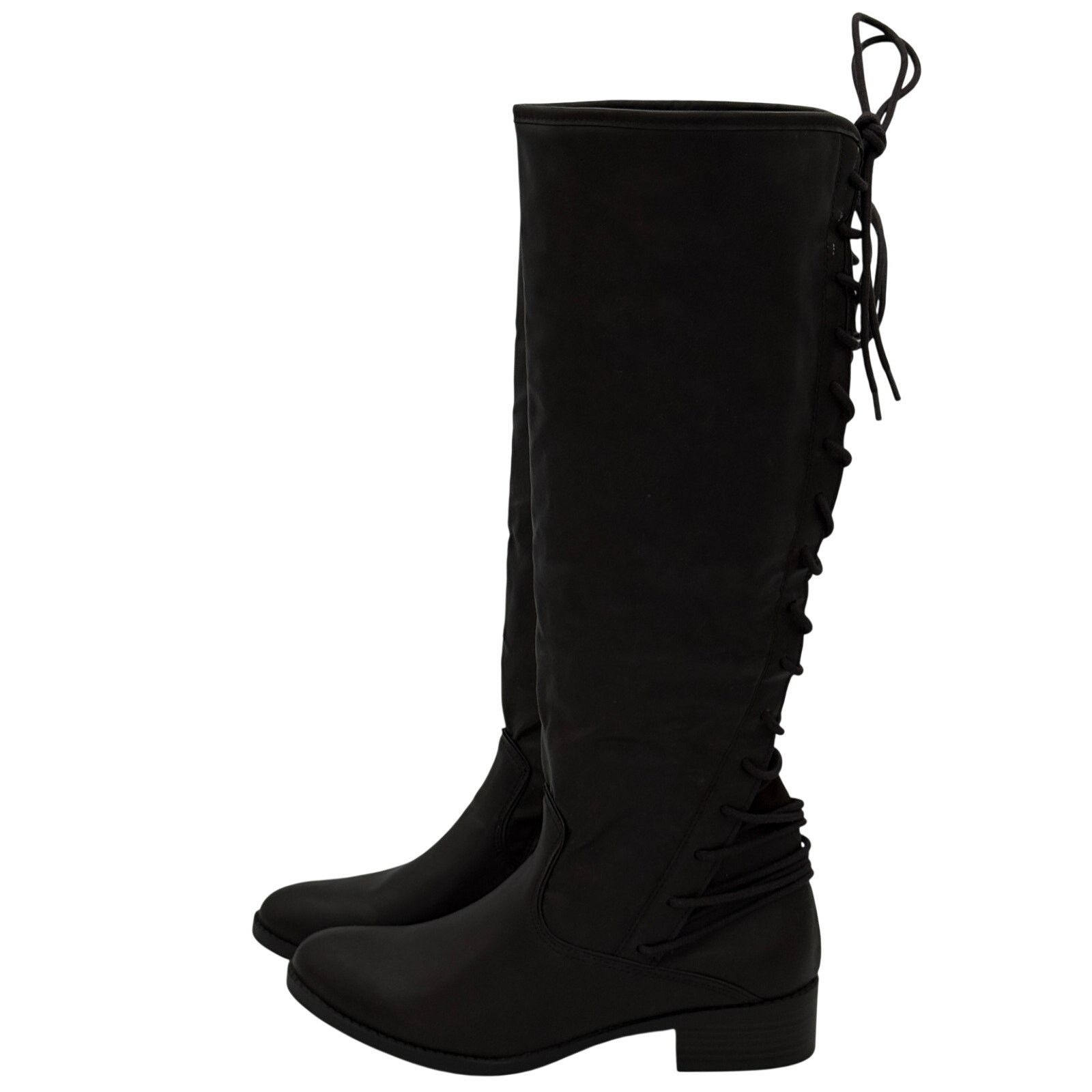 Other SM New York Cherise Lace-Up Back Tall Boots - Brown Size 11 Size US 11 / IT 41 - 3 Thumbnail