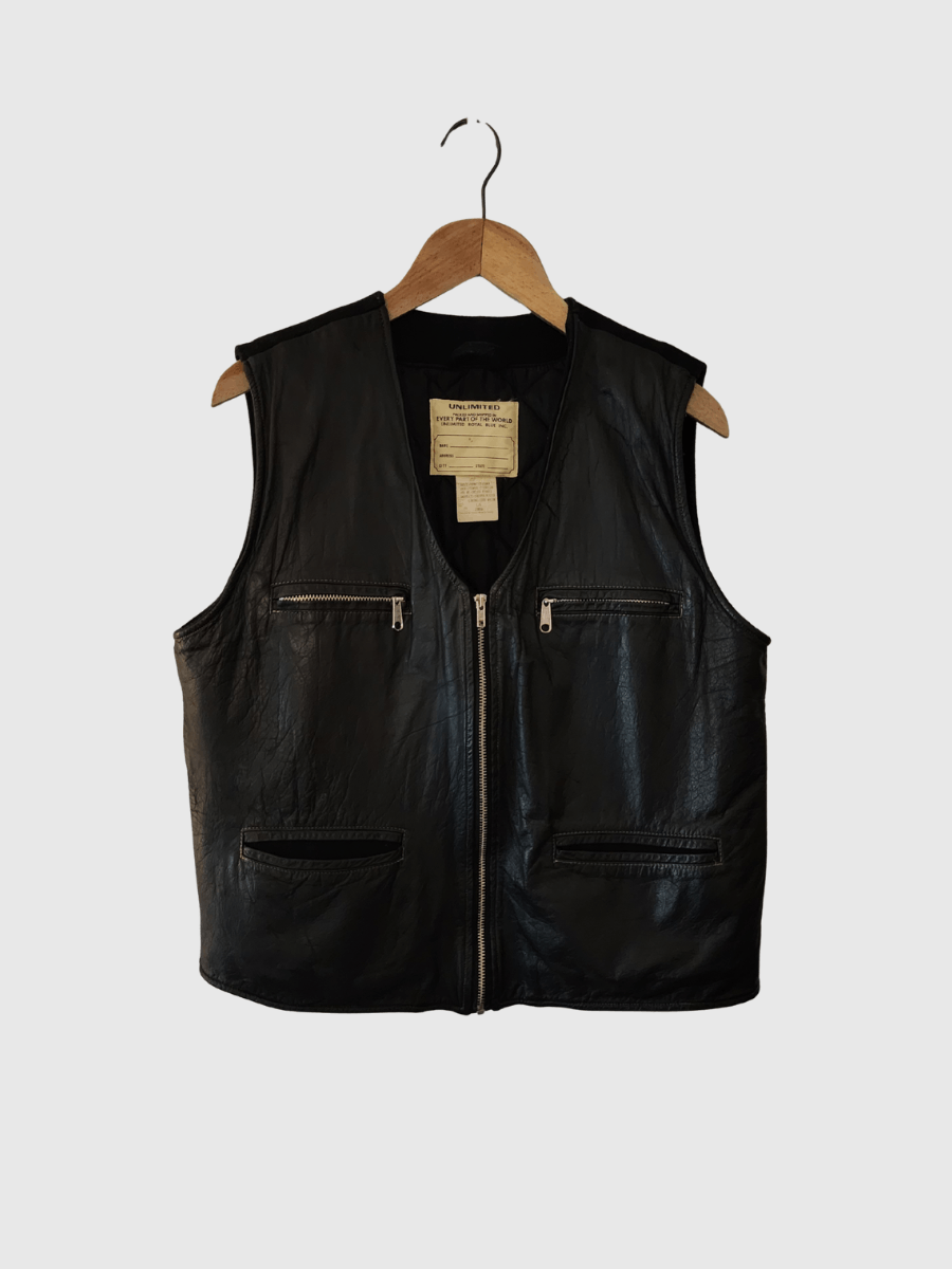 Other 80s UNLIMITED Genuine Leather- Wool Men’s Biker Vest Size US L / EU 52-54 / 3 - 1 Thumbnail