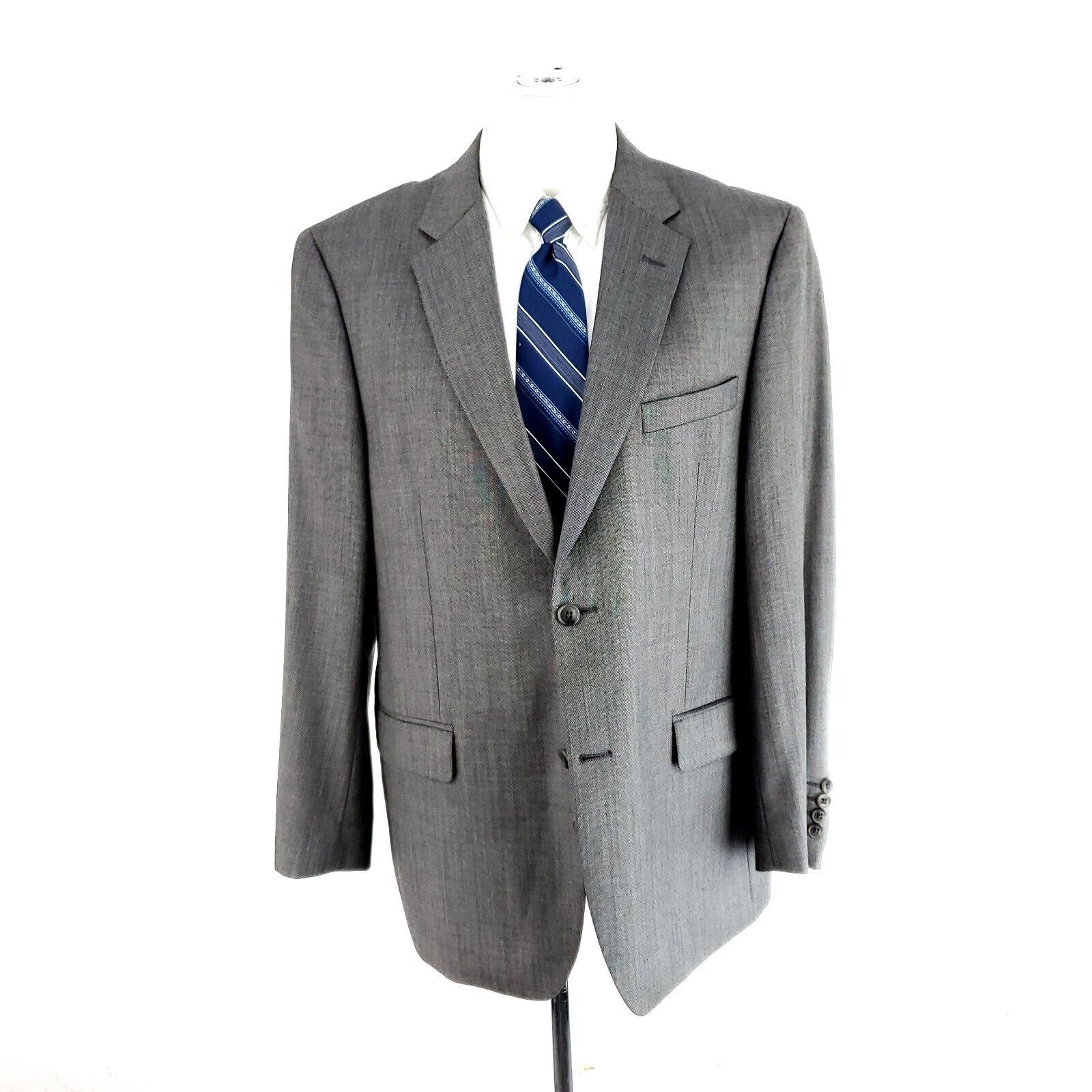 Joseph & Feiss Joseph & Feiss Gold Wool 2 Button Blazer 42R Gray Sharkskin Size 42R - 3 Thumbnail