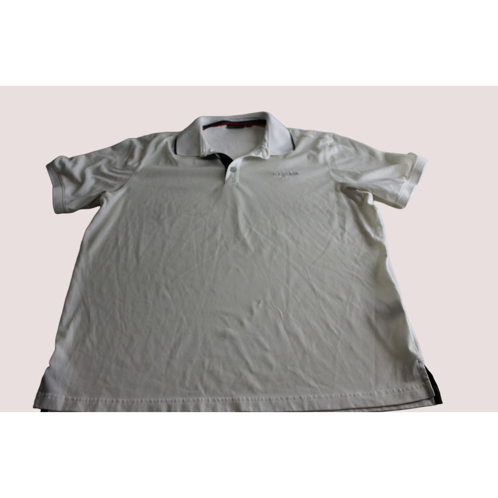 Vintage Ashworth Embroidered Cascatta Golf POLO SHIRT Large L Whiet Gray Mens Size US L / EU 52-54 / 3 - 1 Thumbnail