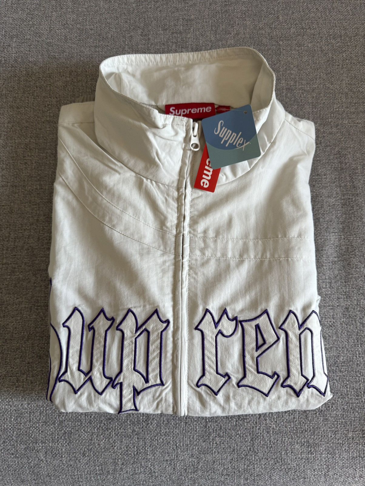 ジャケット・アウター Supreme Old English Track Jacket White Supreme Old English Track Jacket | Jackets Junction